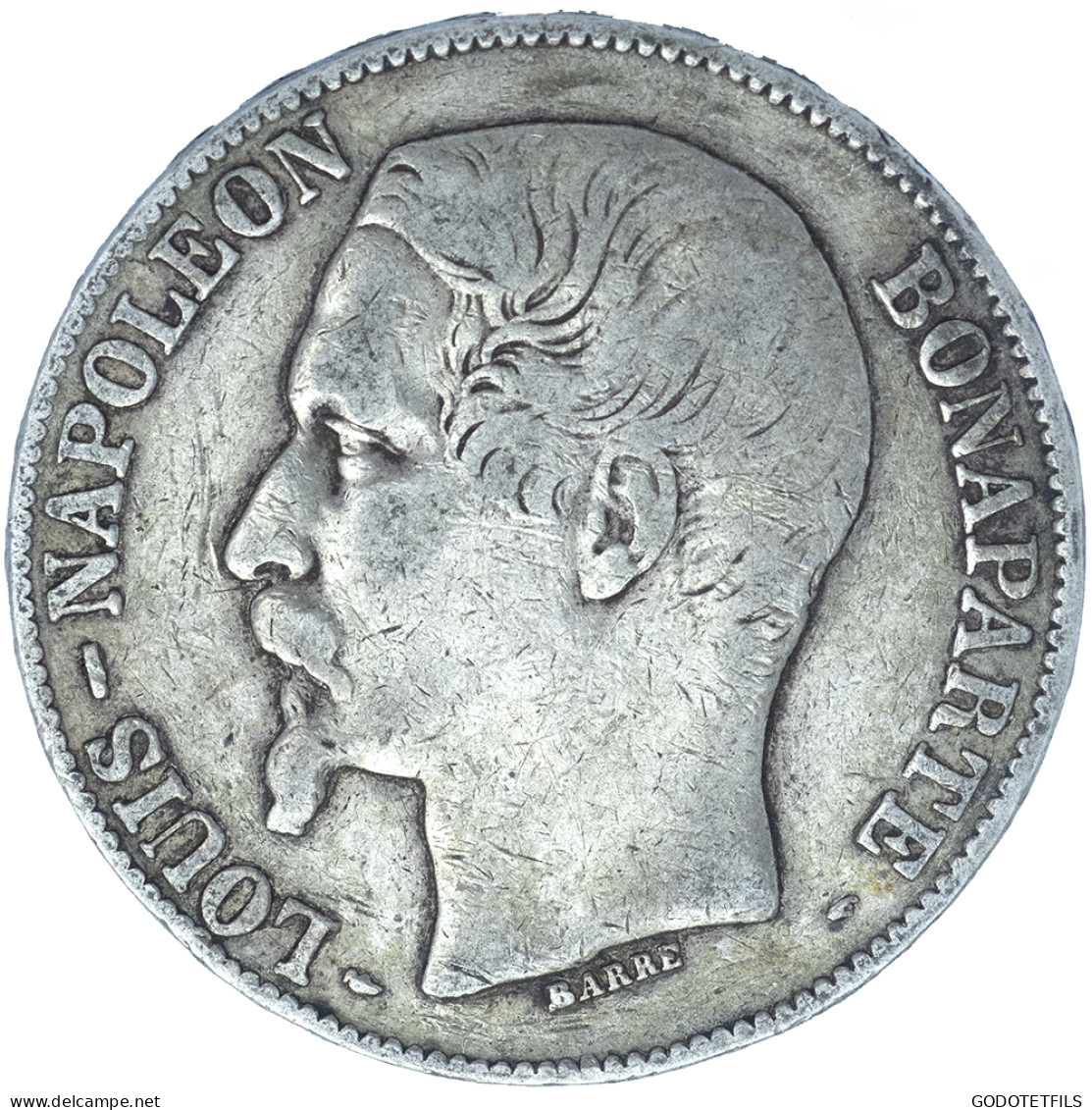 II ème République-5 Francs Louis-Napoléon Bonaparte, Tête Nue 1852 Paris - 5 Francs