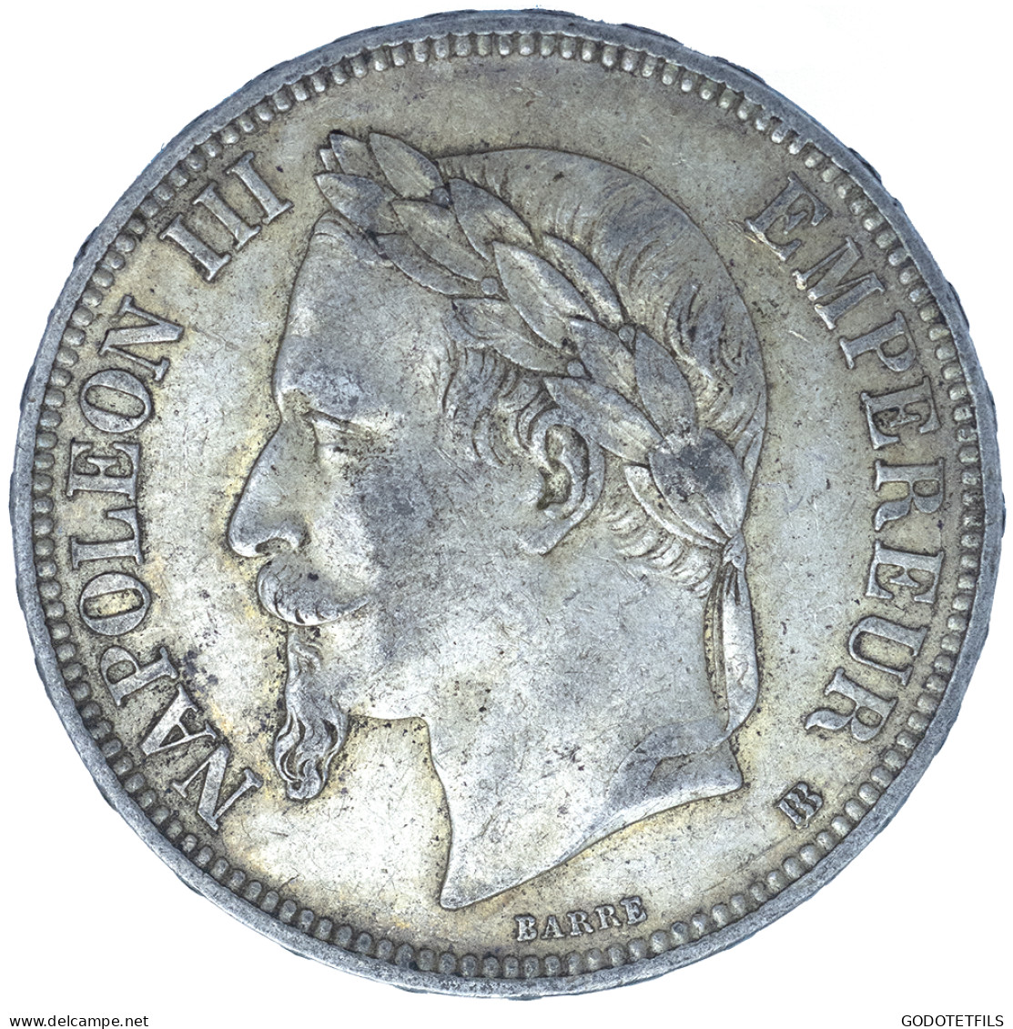 Second-Empire-5 Francs Napoléon III, Tête Laurée 1869 Strasbourg - 5 Francs