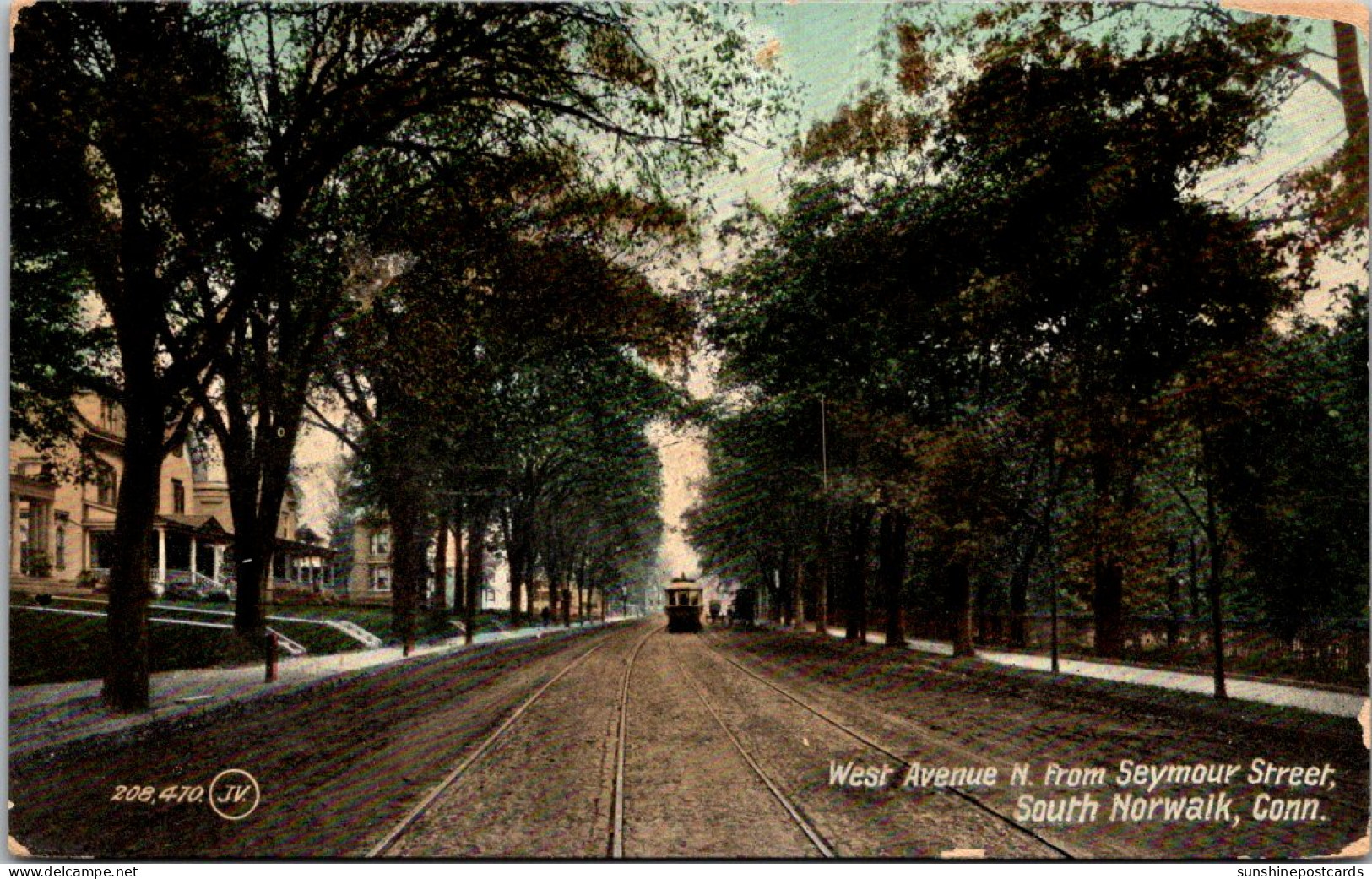 Connecticut South Norwalk West Avenue North From Seymour Street 1913 - Norwalk