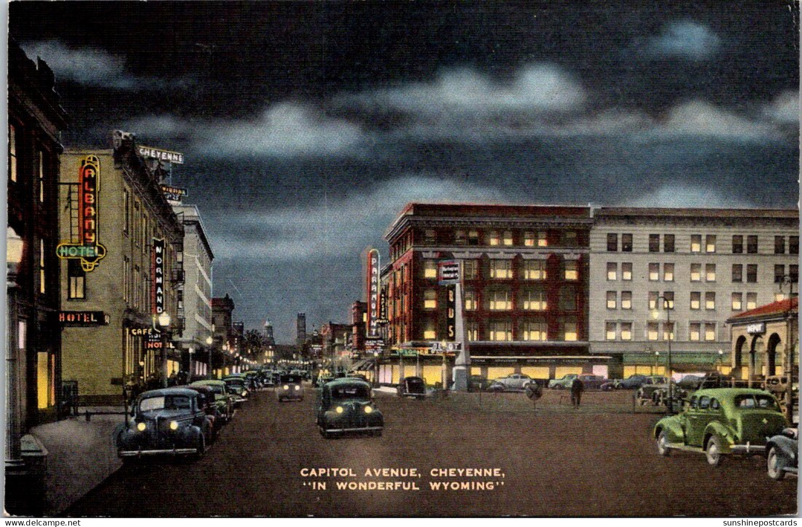 Wyoming Cheyenne Capitol Avenue Night View  - Cheyenne