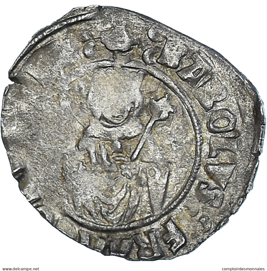 Monnaie, France, Charles VIII, Hardi, 1483-1498, Bordeaux, TB, Billon - 1483-1498 Carlos VIII El Afable