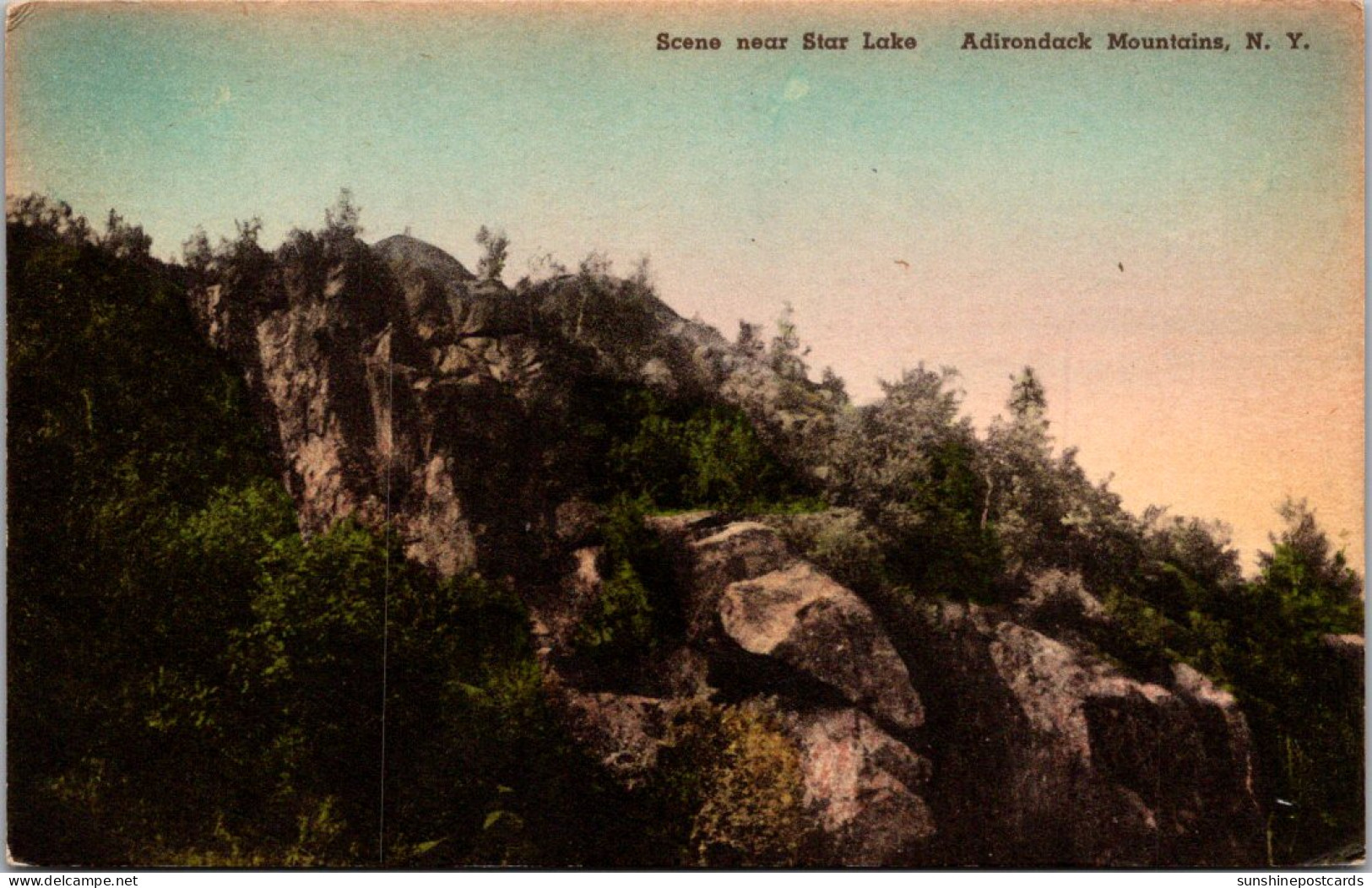 New York Adirondacks Scene Near Star Lake Handcolored Albertype - Adirondack