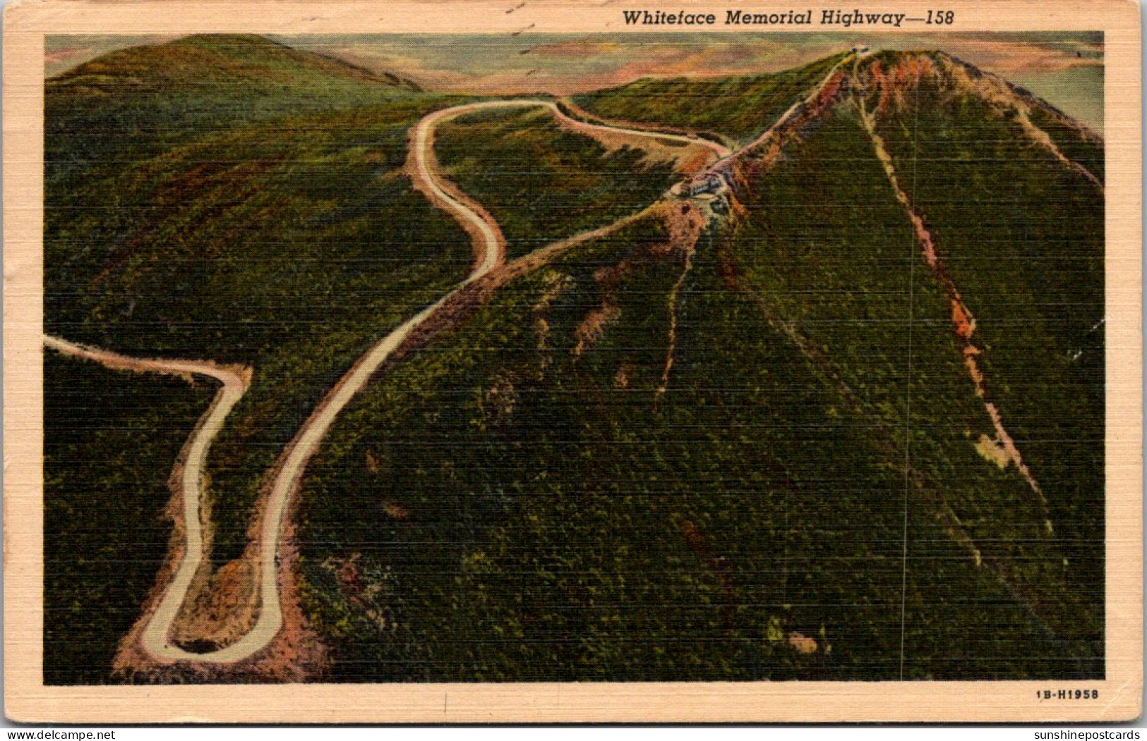 New York Adirondacks Lake Placid Whiteface Memorial Highway 1958 Curteich - Adirondack
