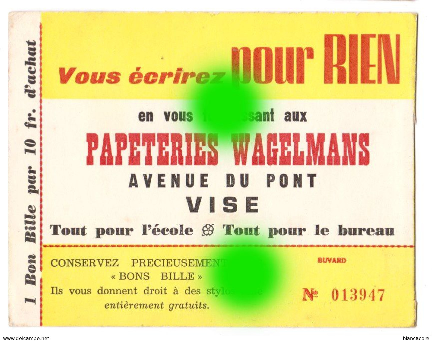 VISE  AVENUE DU PONT Vers 1950 PAPETERIES WAGELMANS - Stationeries (flat Articles)