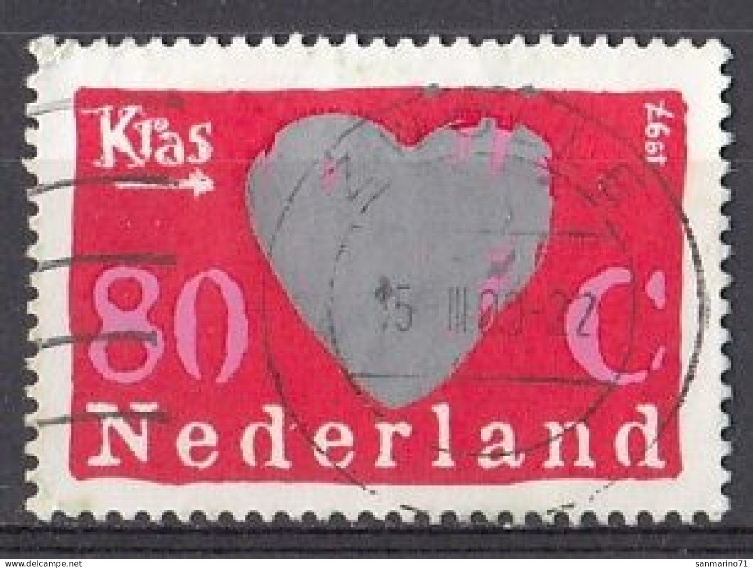 NETHERLANDS 1607,used,falc Hinged - Oblitérés