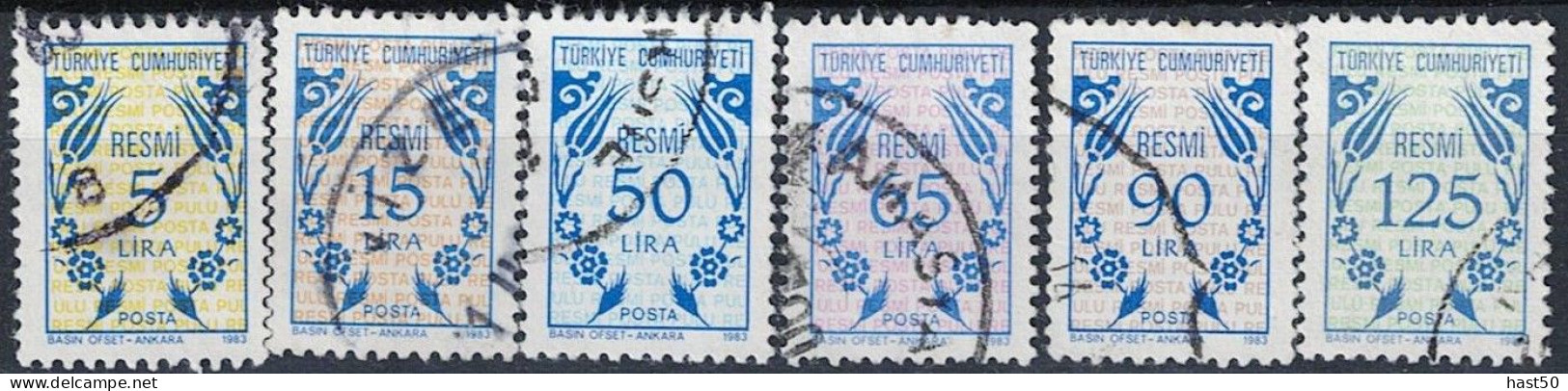 Türkei Turkey Turquie - Dienst/Service Ornament (MiNr: 169/74) 1983 - Gest Used Obl - Official Stamps