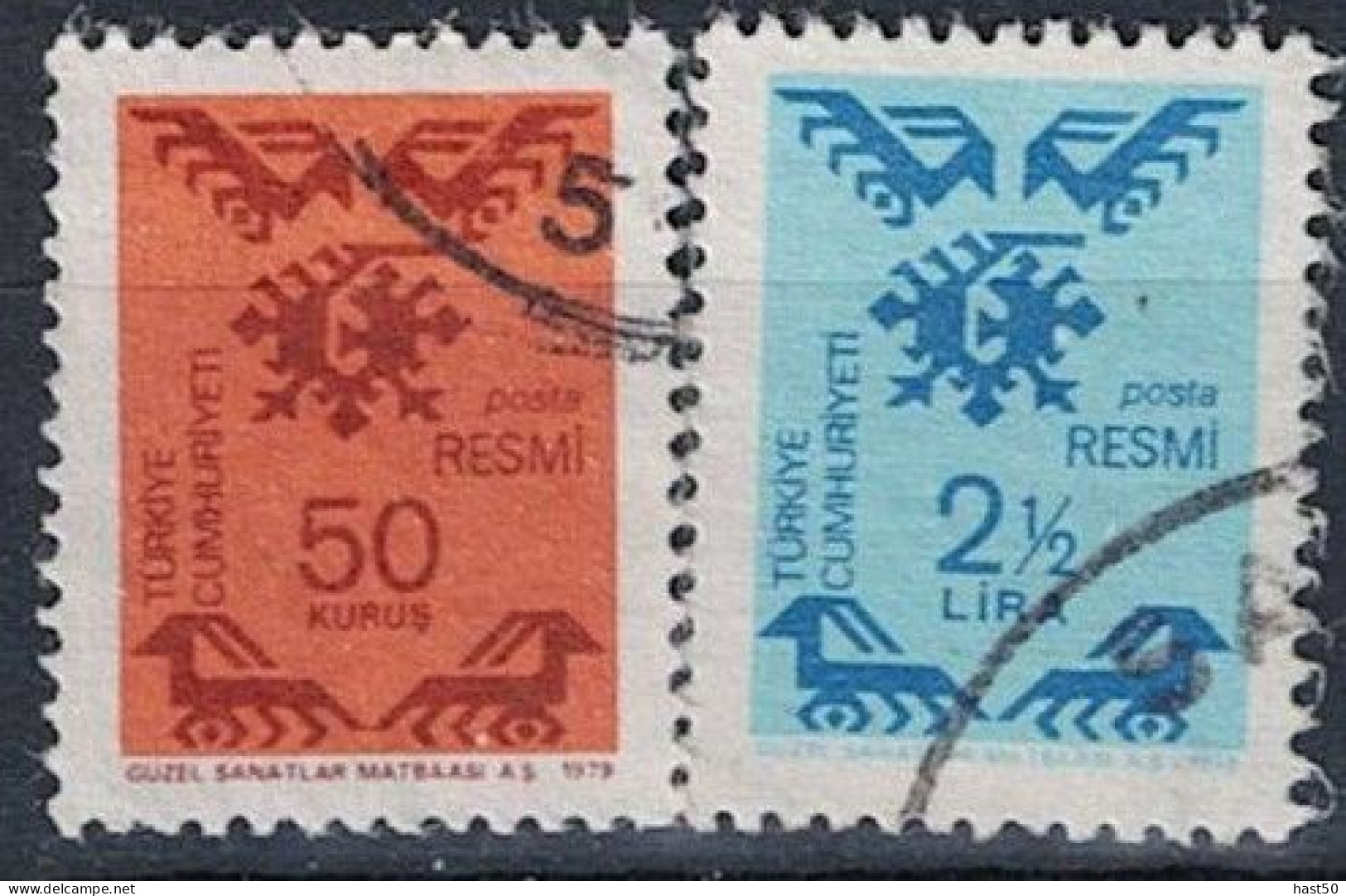 Türkei Turkey Turquie - Dienst/Service Ornament (MiNr: 153/4) 1979 - Gest Used Obl - Timbres De Service