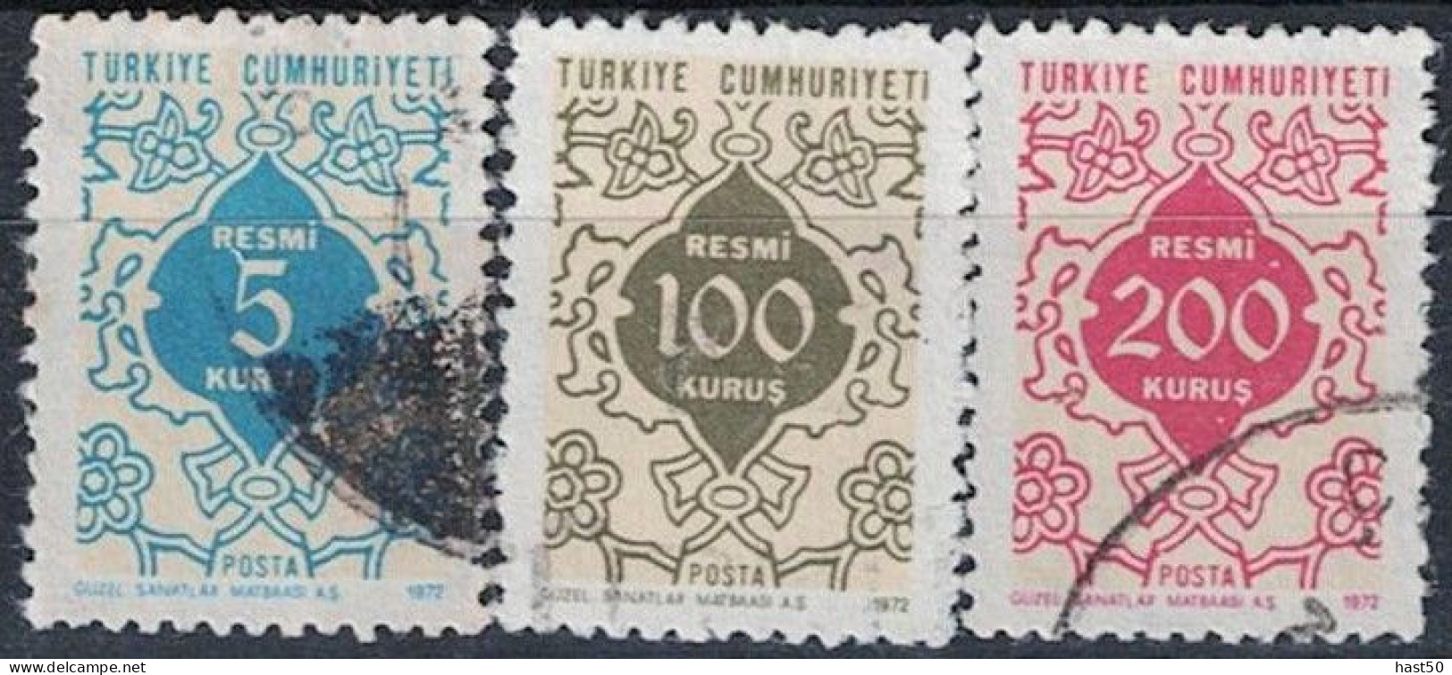 Türkei Turkey Turquie - Dienst/Service Ornament (MiNr: 130/2) 1972 - Gest Used Obl - Official Stamps