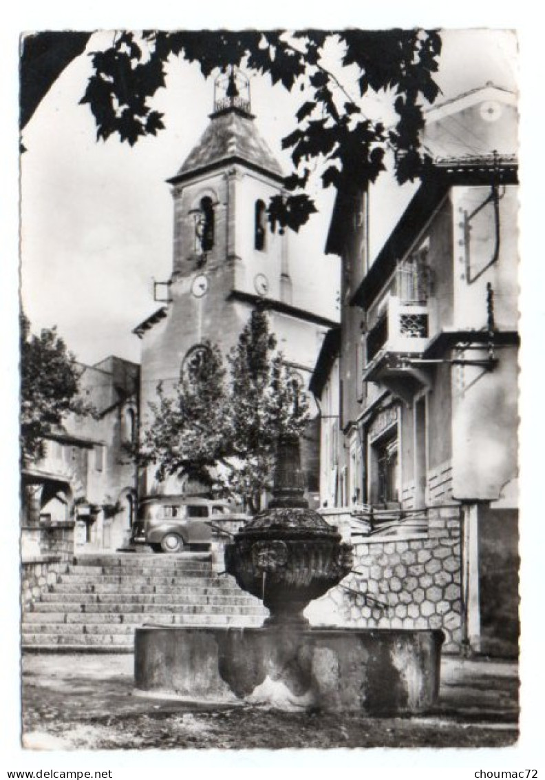 GF (84) 183, Beaumes De Venise, Cellard V 65064, La Fontaine Et L'Eglise, état - Beaumes De Venise