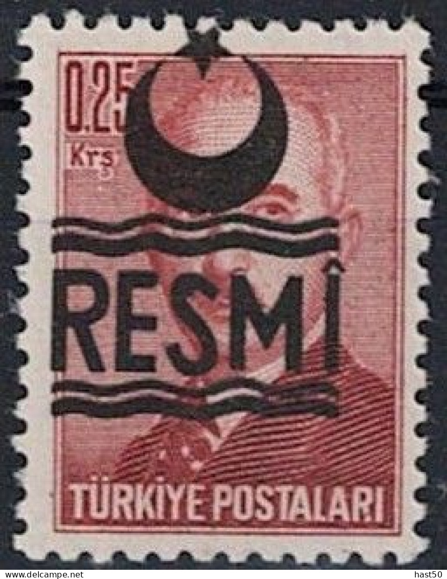 Türkei Turkey Turquie - Dienst/Service Aufdruck RESMI (MiNr: 39) 1957 - Postfrisch ** MNH - Timbres De Service