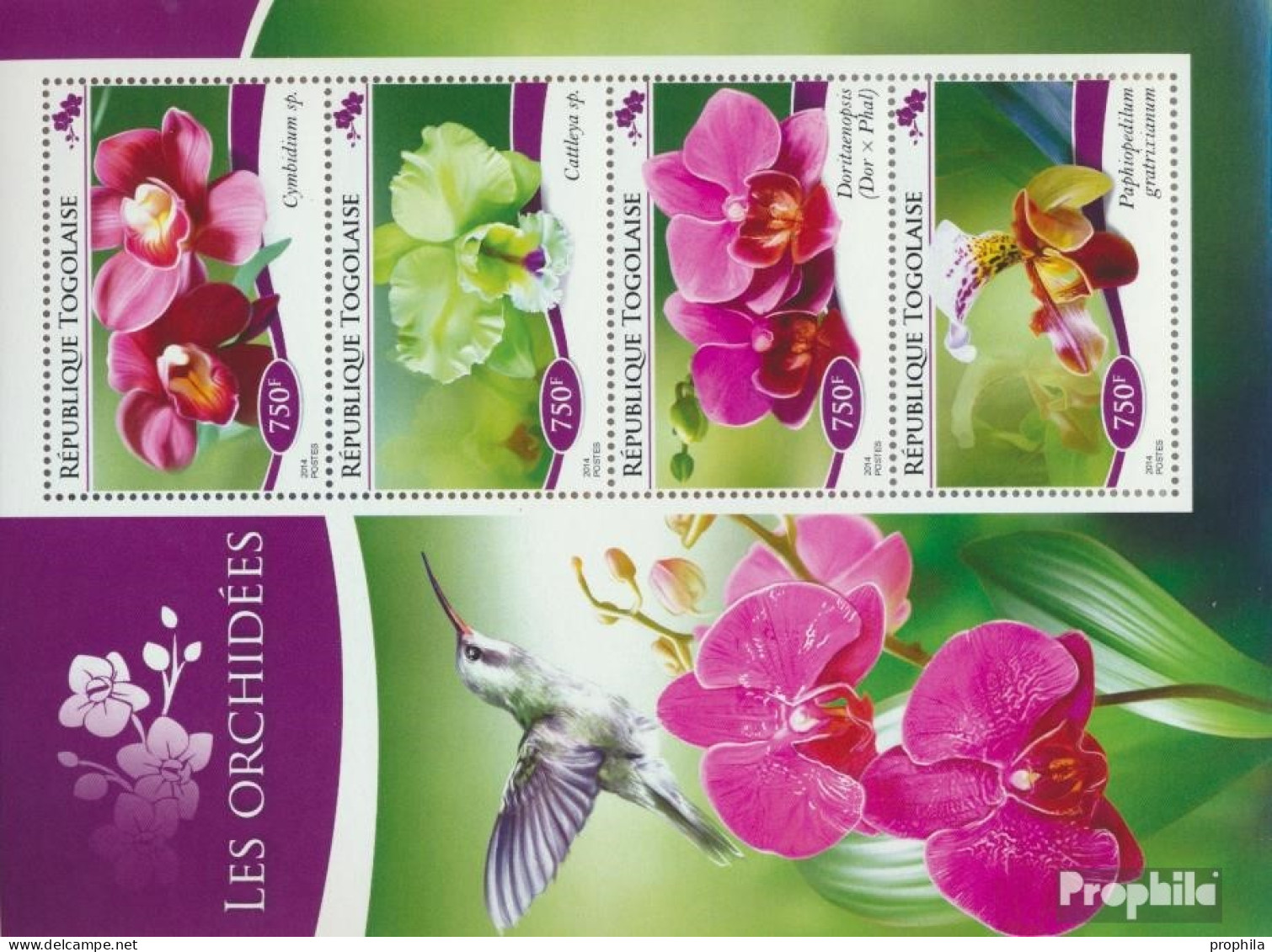 Togo 6396-6399 Kleinbogen (kompl. Ausgabe) Postfrisch 2014 Orchideen - Togo (1960-...)