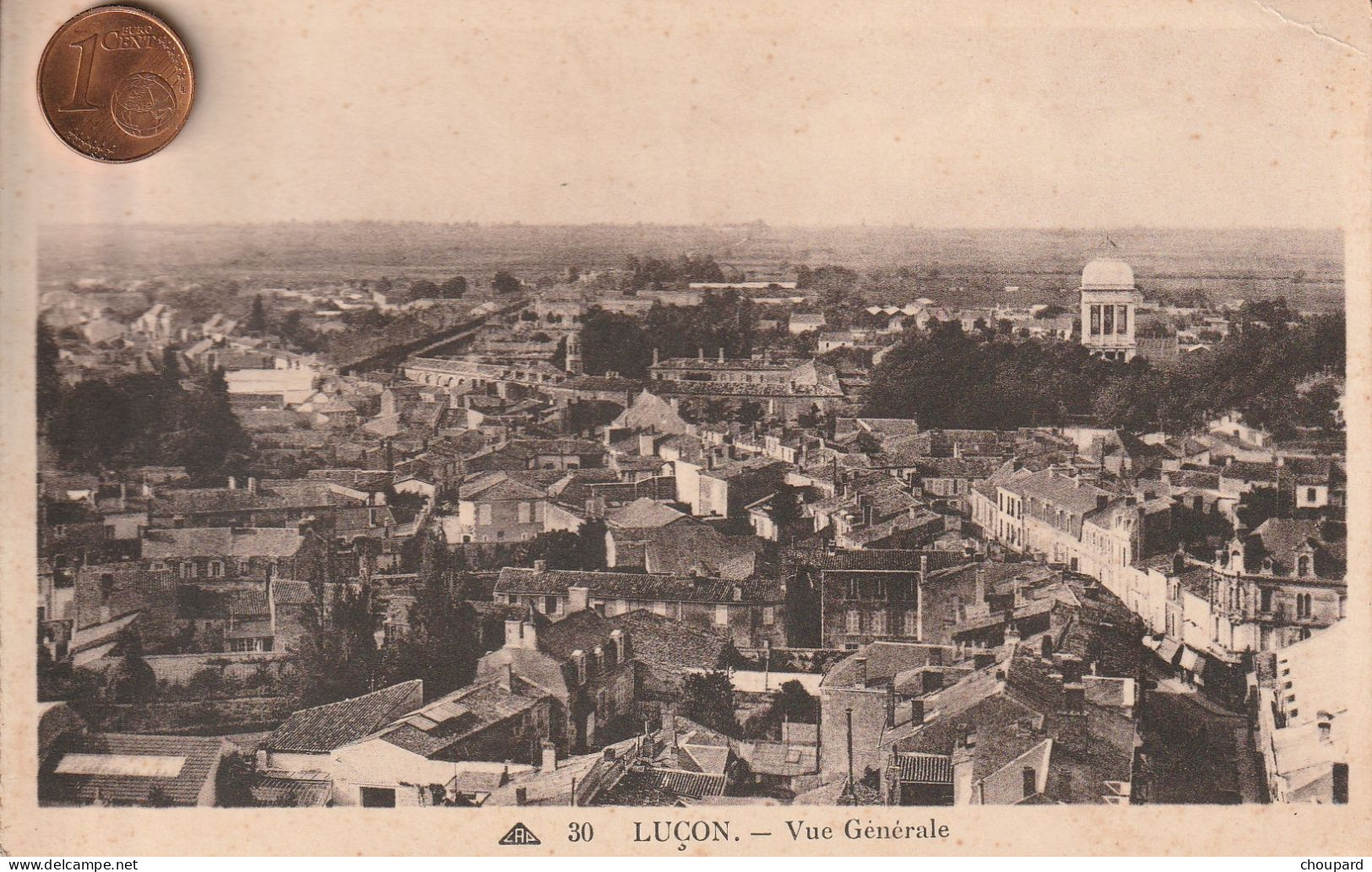 85 - Carte Postale Ancienne De  Luçon   Vue Aérienne    (Sans Doute Un Carnet ) - Lucon