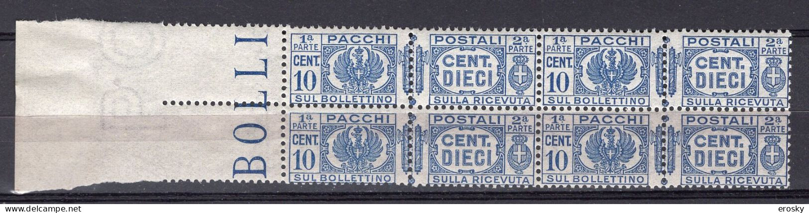 Z6104 - ITALIA REGNO PACCHI SASSONE N°25 ** Quartina - Postal Parcels