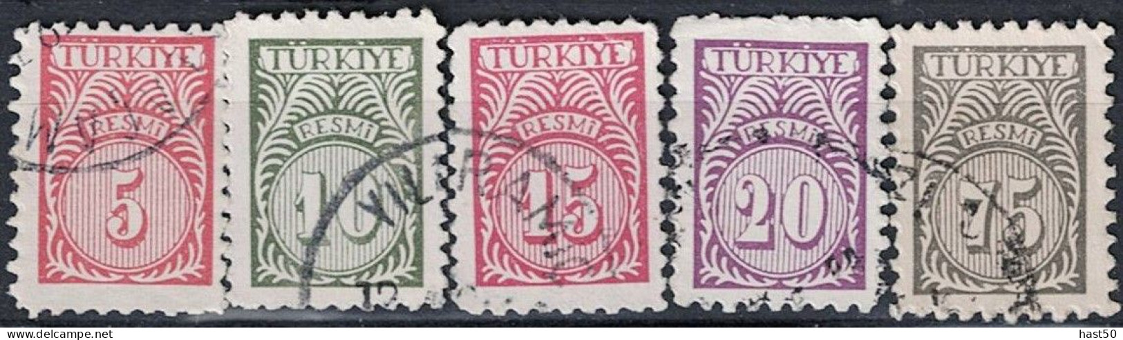 Türkei Turkey Turquie - Dienst/Service Wertziffer Im Kreis (MiNr: 60/3+66) 1957 - Gest Used Obl - Dienstmarken