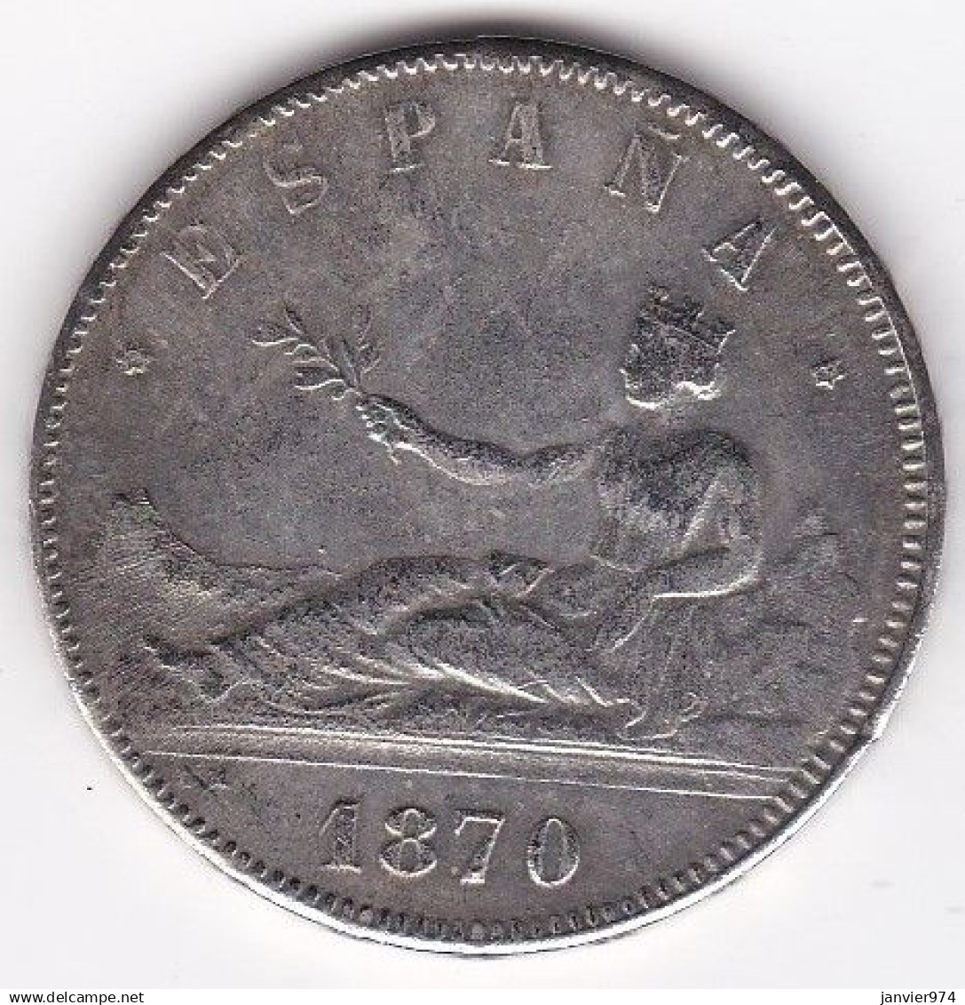 Fausse - False . 5 Pesetas 1871 D.M. Amédée I , 38 Mm, 21,2 G , Magnétique - Valse Munten