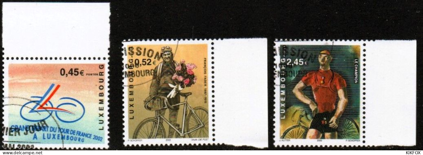 LUXEMBOURG, LUXEMBURG 2002, SATZ MI 1574 - 1576,  TOUR DE FRANCE,  ESST GESTEMPELT, OBLITÉRÉS - Usati