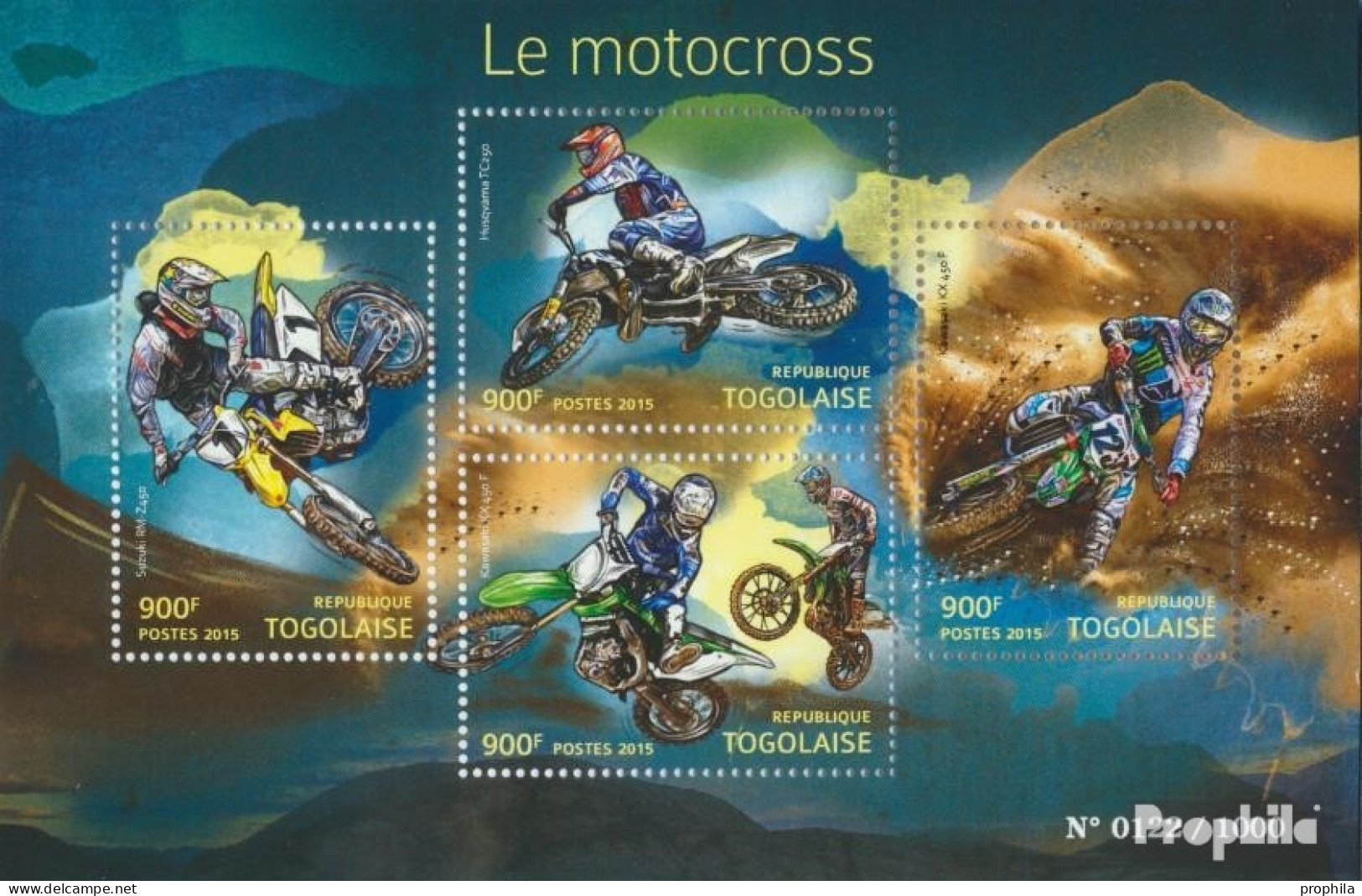 Togo 6907-6910 Kleinbogen (kompl. Ausgabe) Postfrisch 2015 Moto-Cross - Togo (1960-...)