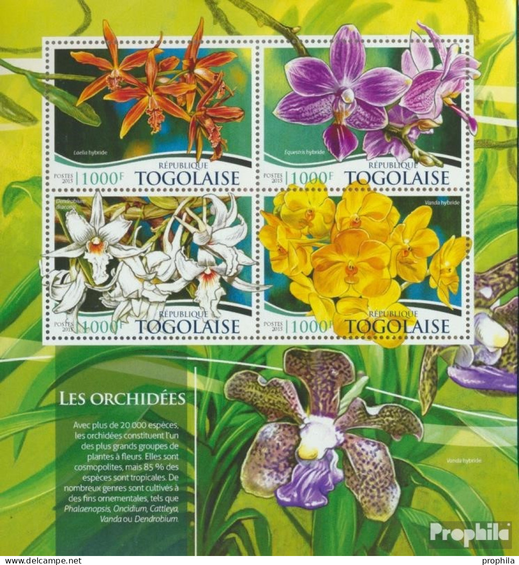 Togo 6749-6752 Kleinbogen (kompl. Ausgabe) Postfrisch 2015 Orchideen - Togo (1960-...)