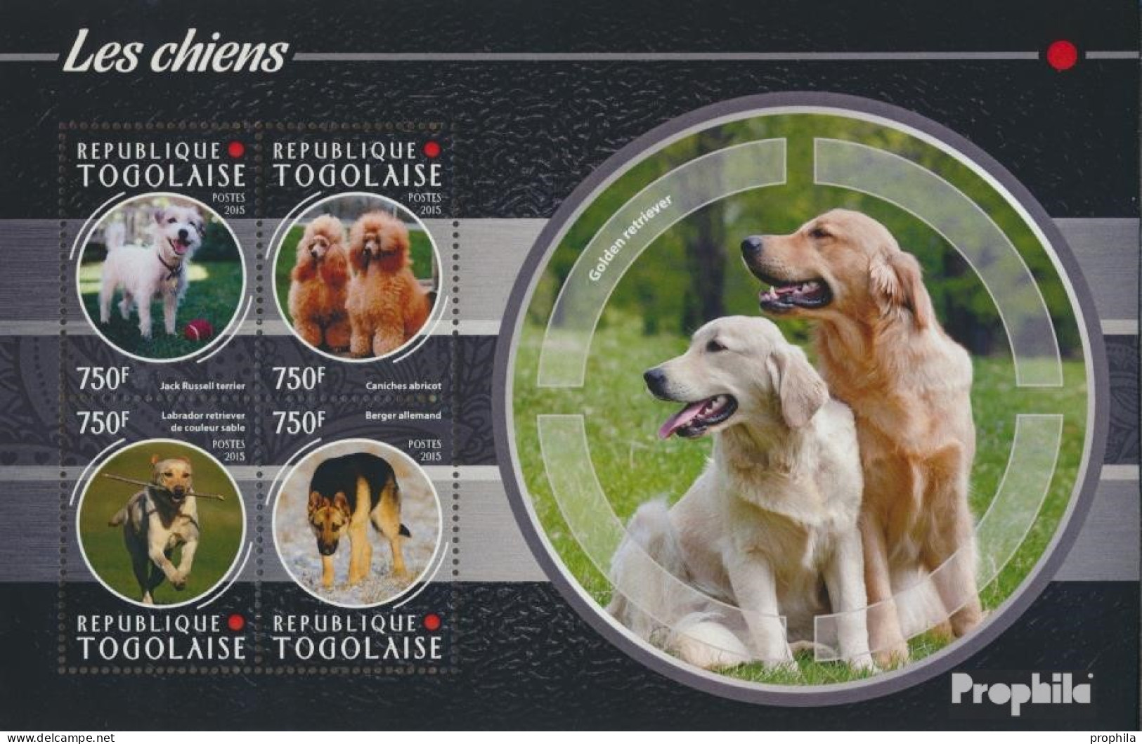 Togo 6734-6737 Kleinbogen (kompl. Ausgabe) Postfrisch 2015 Hunde - Togo (1960-...)