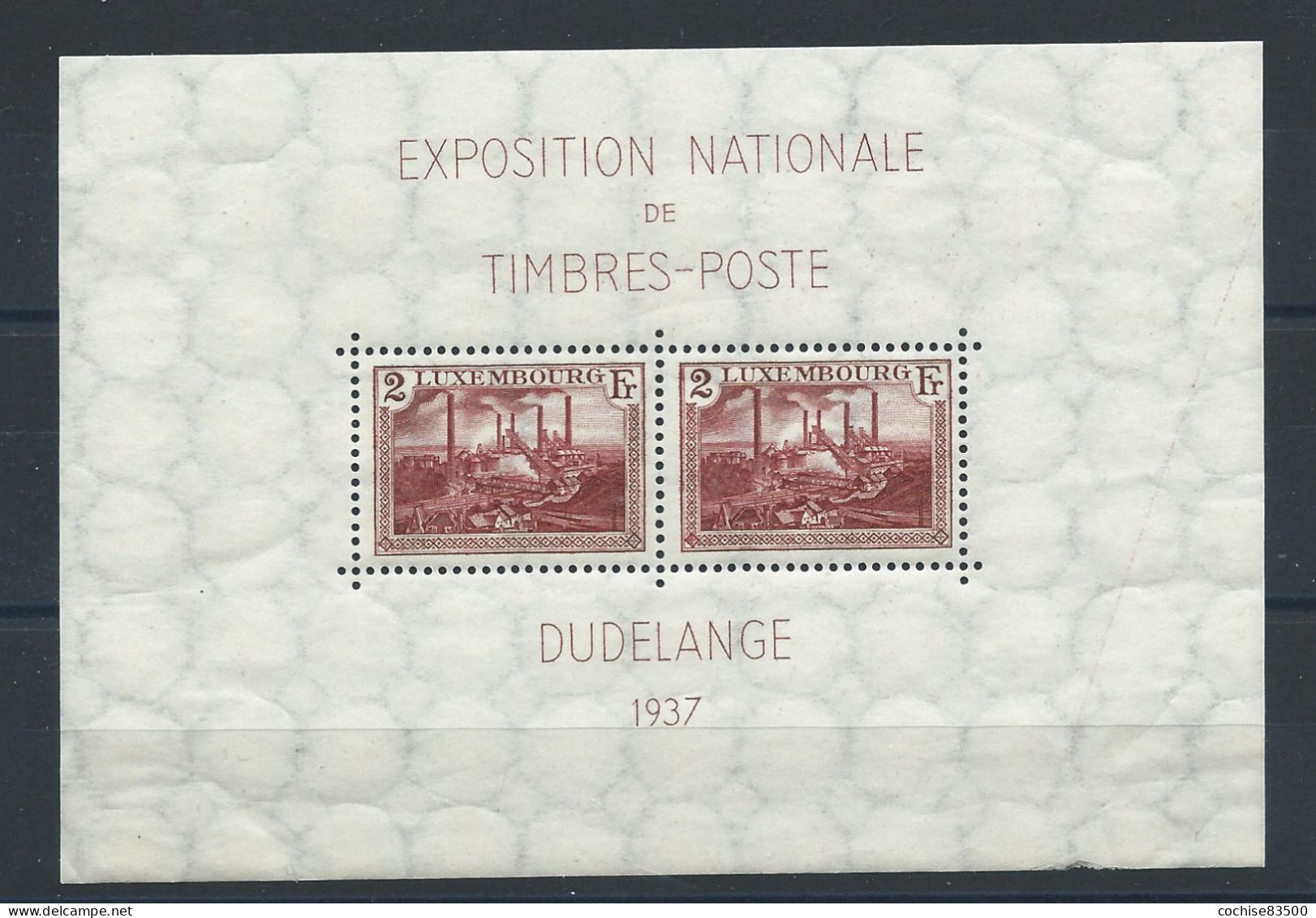 Luxembourg Bloc N°2** (MNH) 1937 - Exposition Philatélique - 1926-39 Charlotte Right-hand Side
