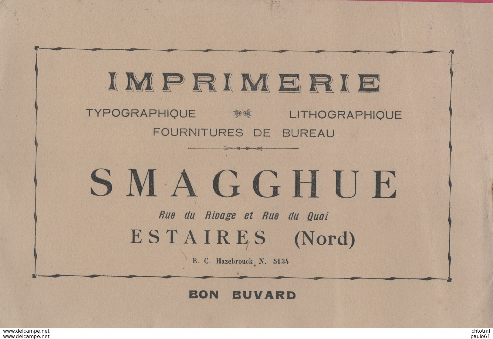 BUVARD & Blotting Paper : Imprimerie SMAGGHUE ETAIRES - Papeterie