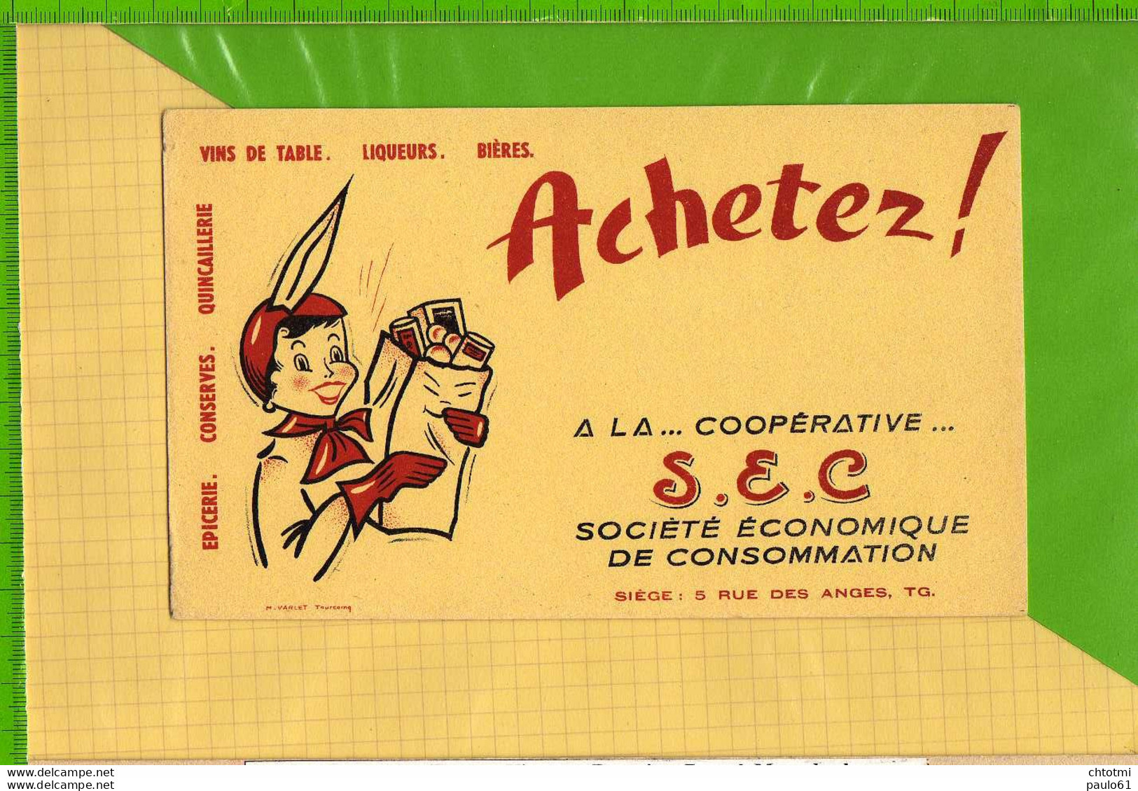 Buvard & Blotting Paper : Achetez S E C Coop"rative Vins De Table Liqueurs Bieres - Liqueur & Bière