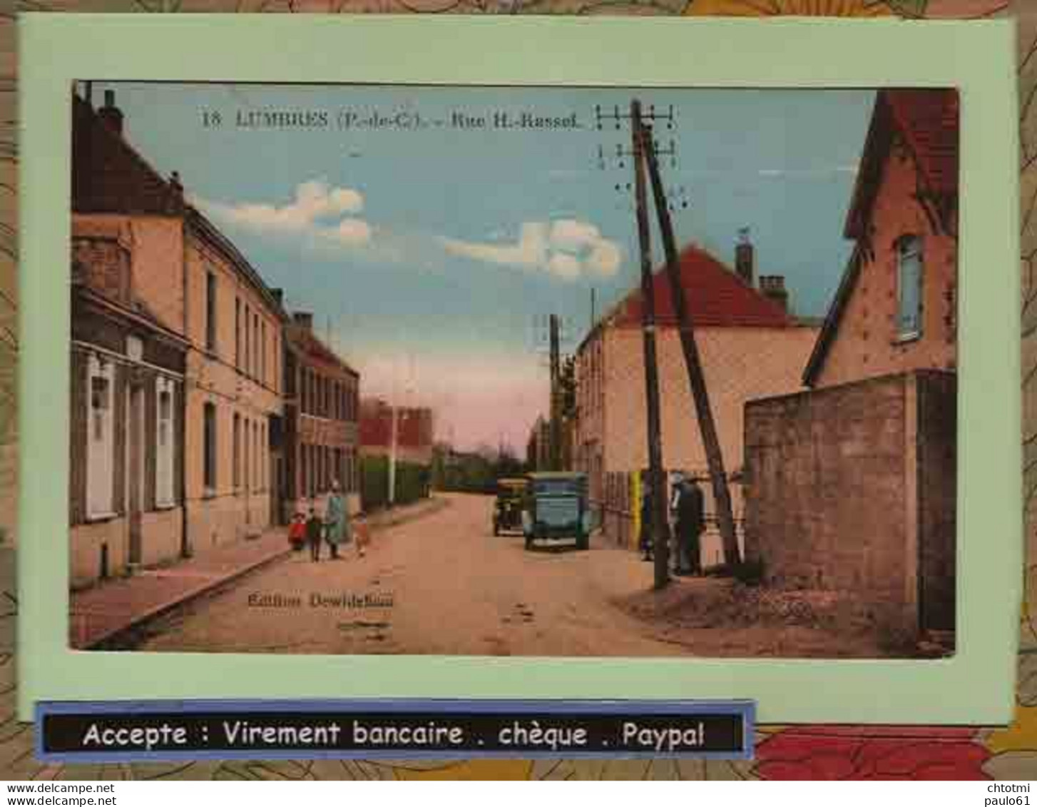 CPA : LUMBRES  : Rue H. Rassel   Voiture Ancienne Animation                   :: - Lumbres
