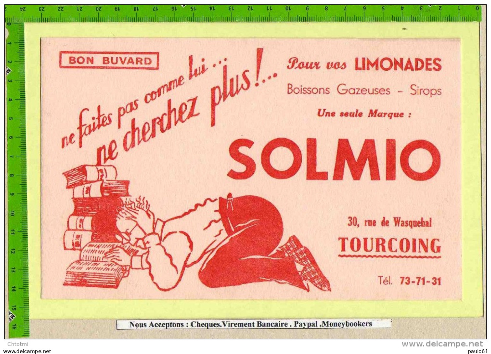 BUVARD : Pour Vos Limonades SOLMIO Tourcoing    Beau Graphisme - Frisdrank