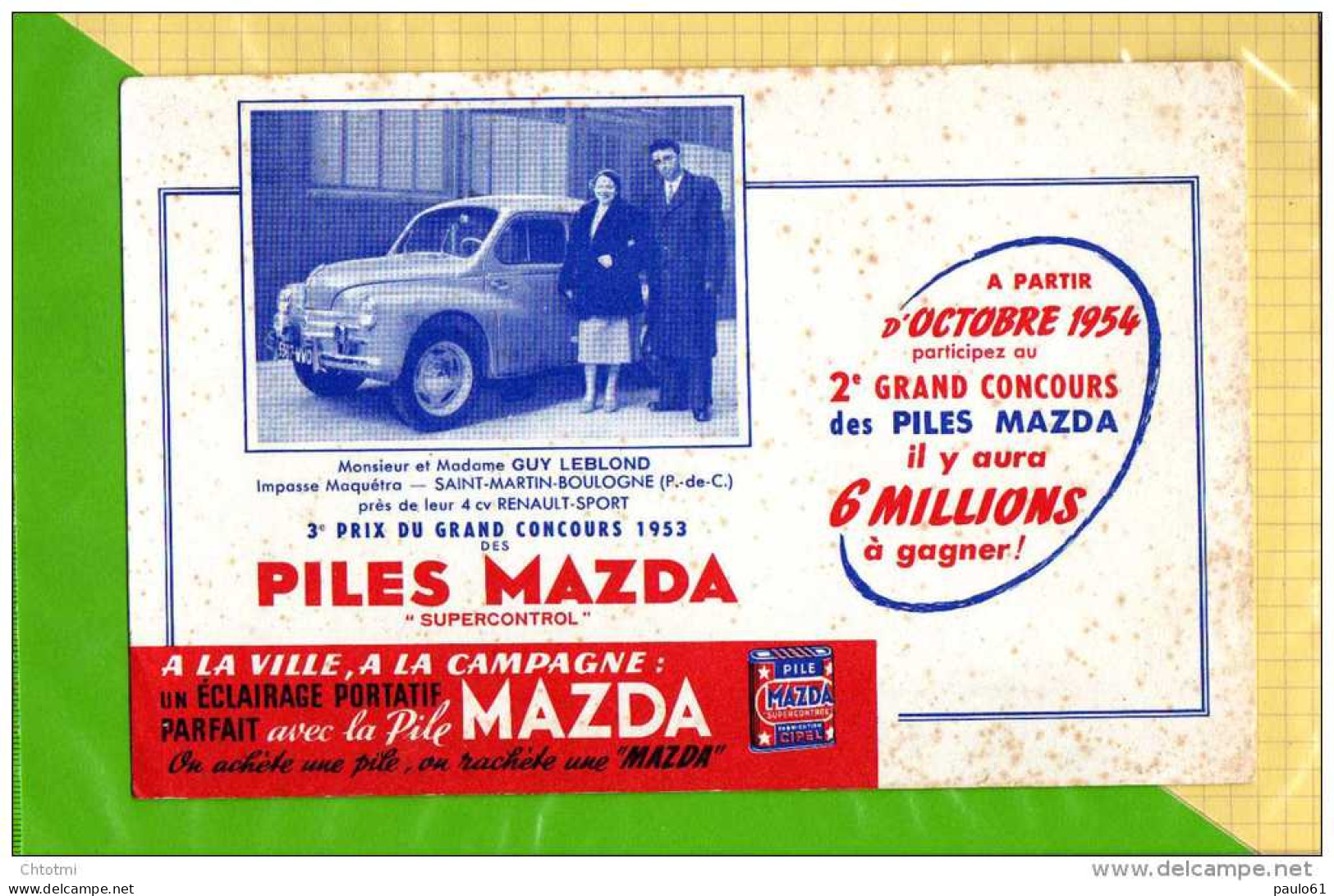 BUVARD &amp; Blotting Paper : Piles Mazda Saint Martin  Boulogne - Batterien