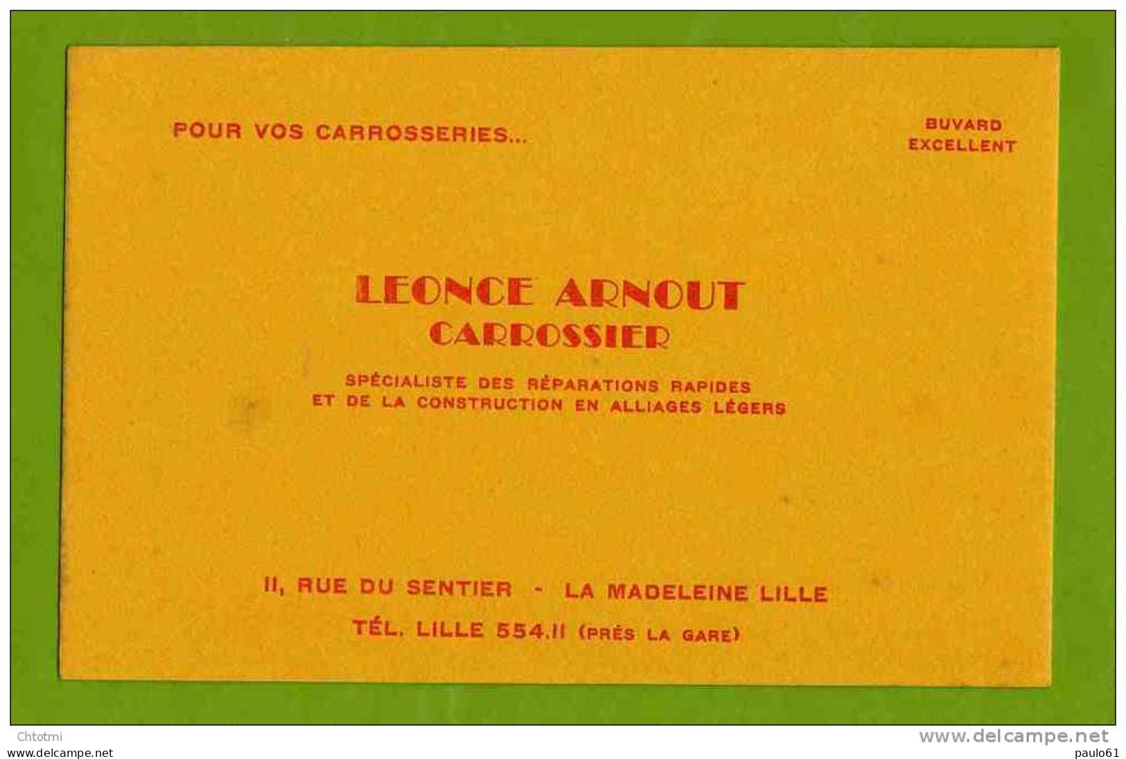BUVARD  : Leonce ARNOUT Carrossier La Madeleine Lille - Auto's