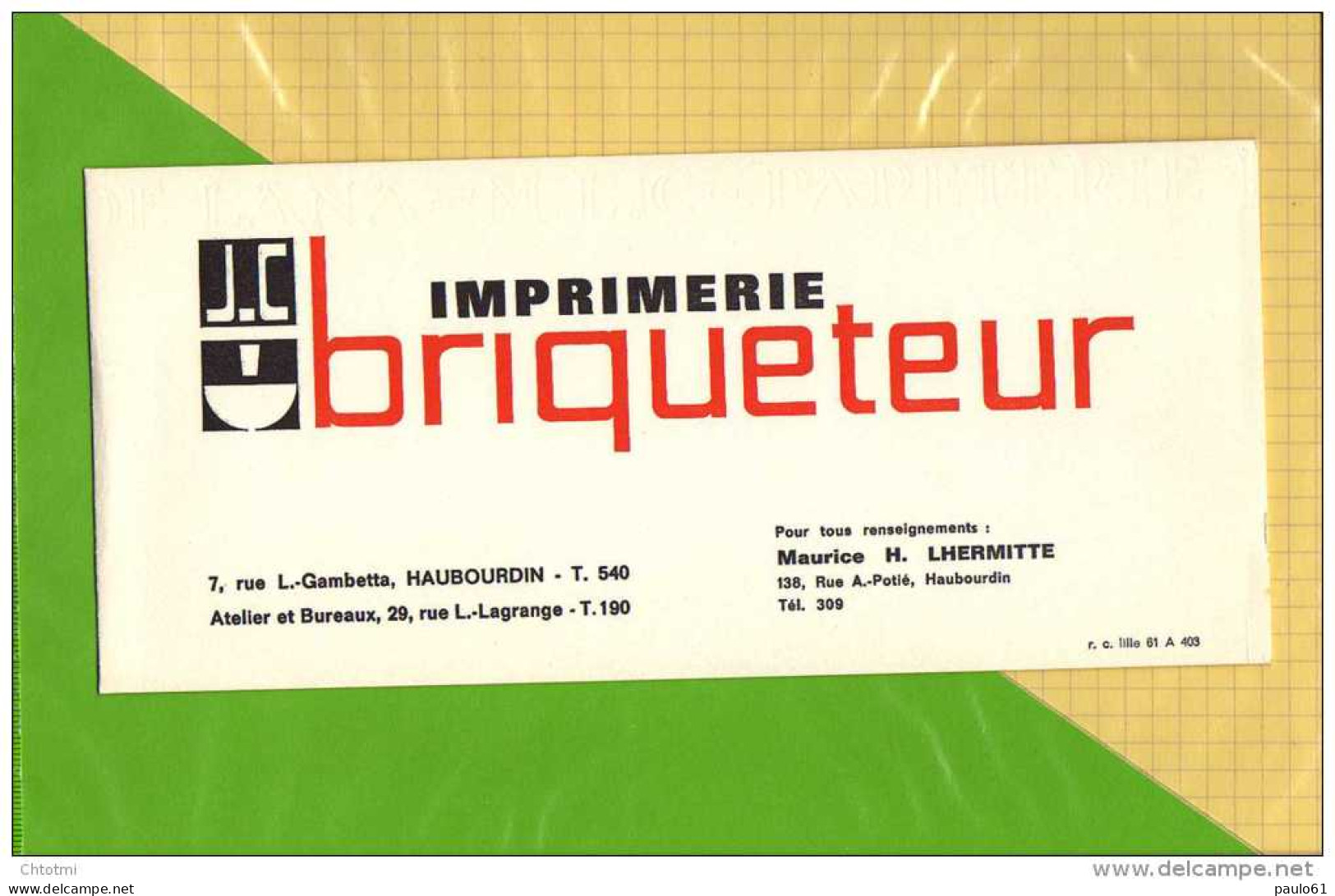 Buvard &amp; Blotting Paper  : Imprimerie BRIQUETEUR Haubourdain - Papeterie