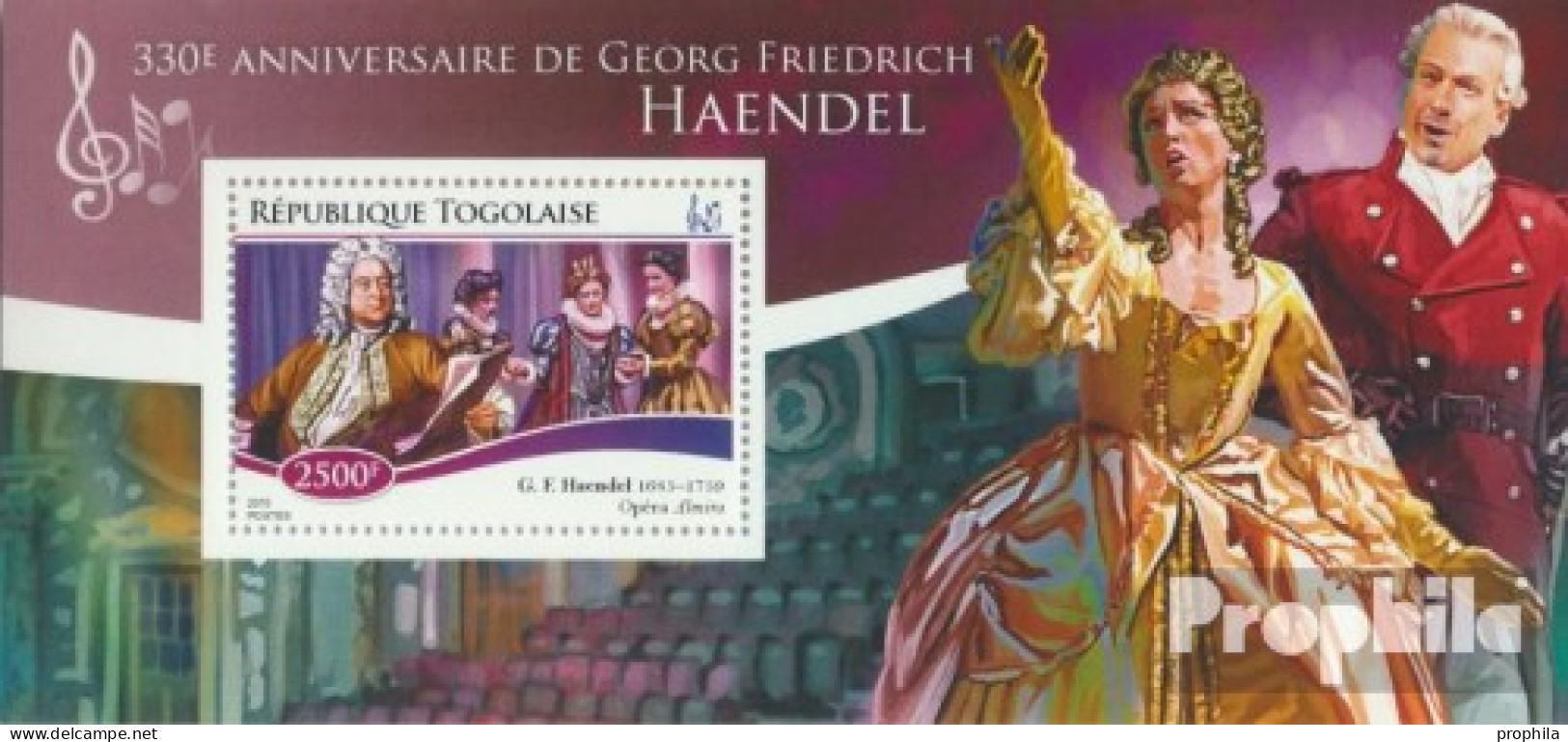 Togo Block 1129 (kompl. Ausgabe) Postfrisch 2015 Georg Friedrich Händel - Togo (1960-...)