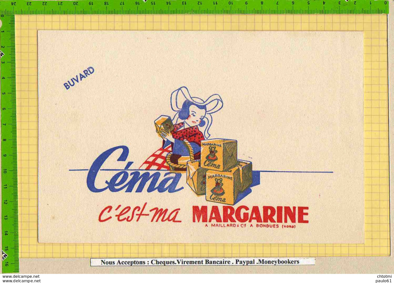 BUVARD : C'est Ma Margarine CEMA  BONDUES - Lattiero-caseario