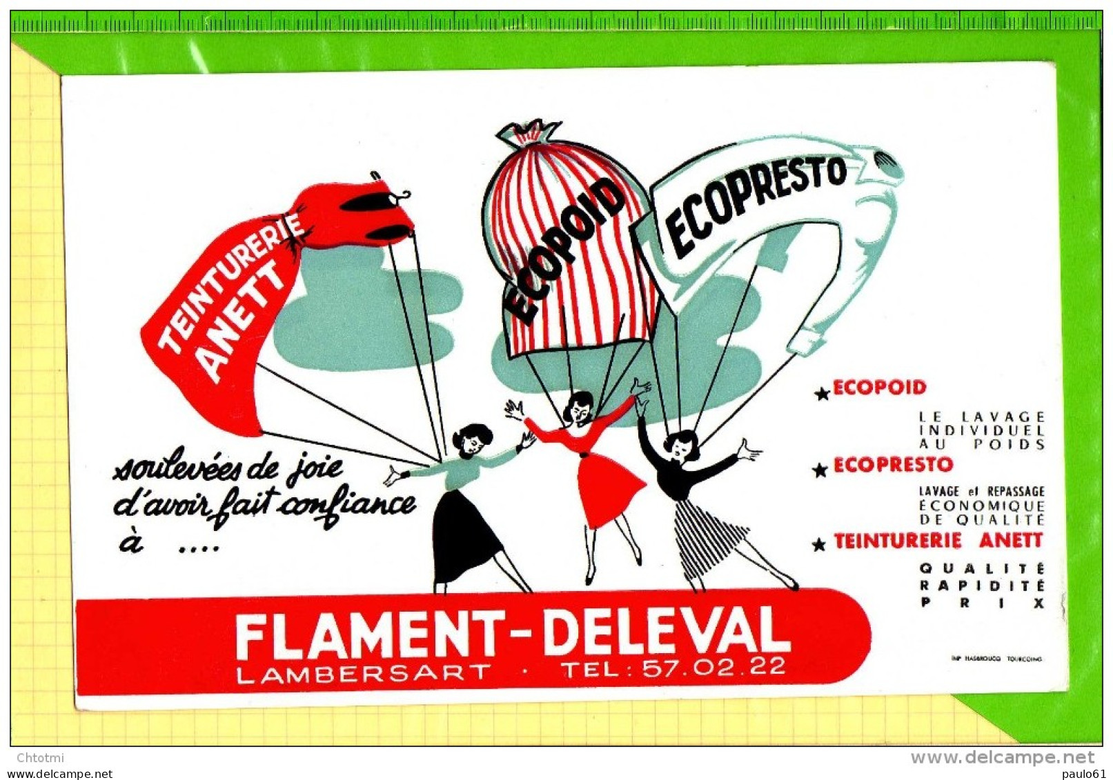 BUVARD & Blotting Paper : Teinturerie FLAMENT DELEVAL LAMBERSART - Pinturas