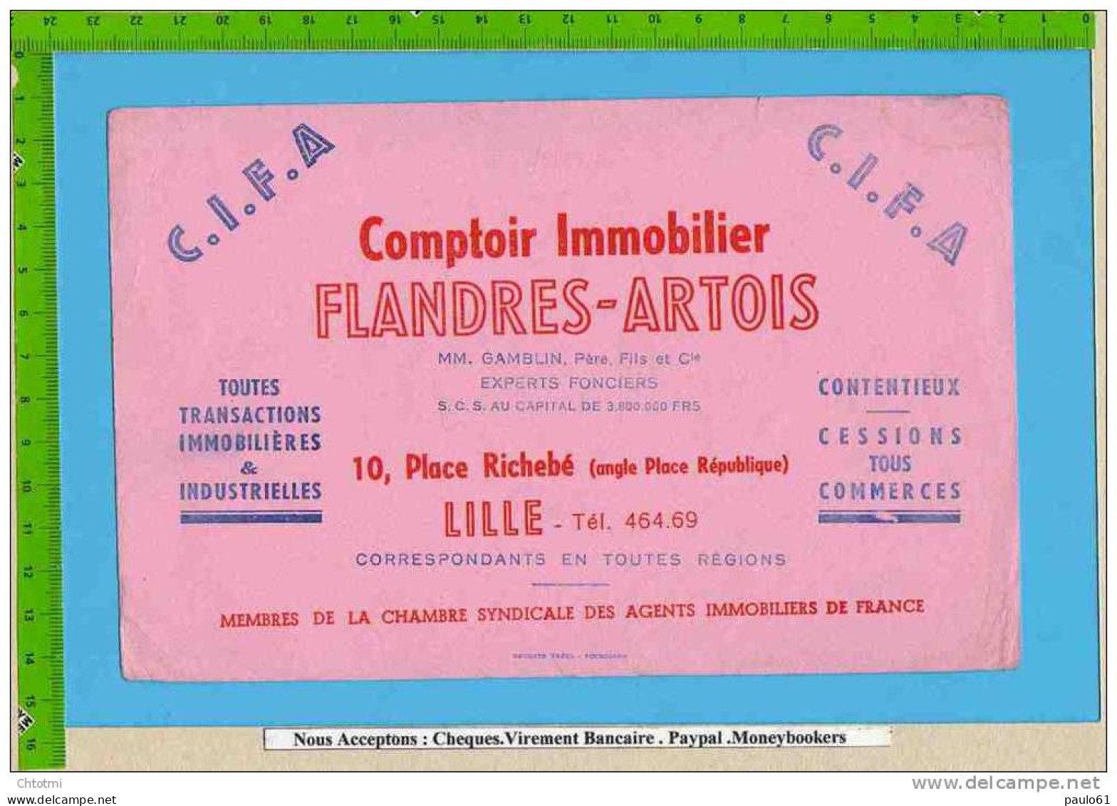 BUVARD  : Comptoir Immobilier FLANDRES ARTOIS  Lille - Bank & Versicherung