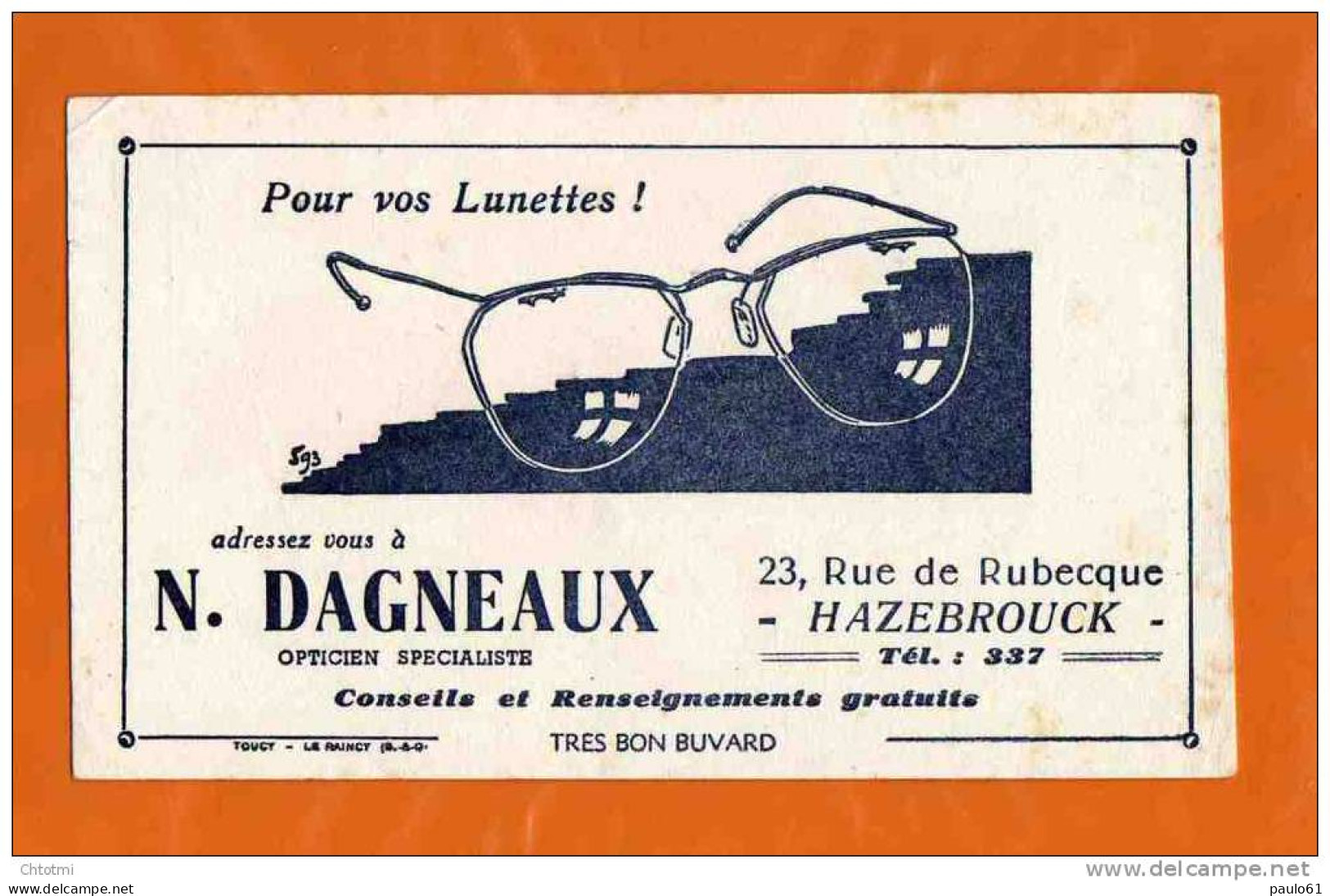 BUVARD :Pour Vos Lunettes DAGNEAUX  HAZEBROUCK - Perfume & Beauty