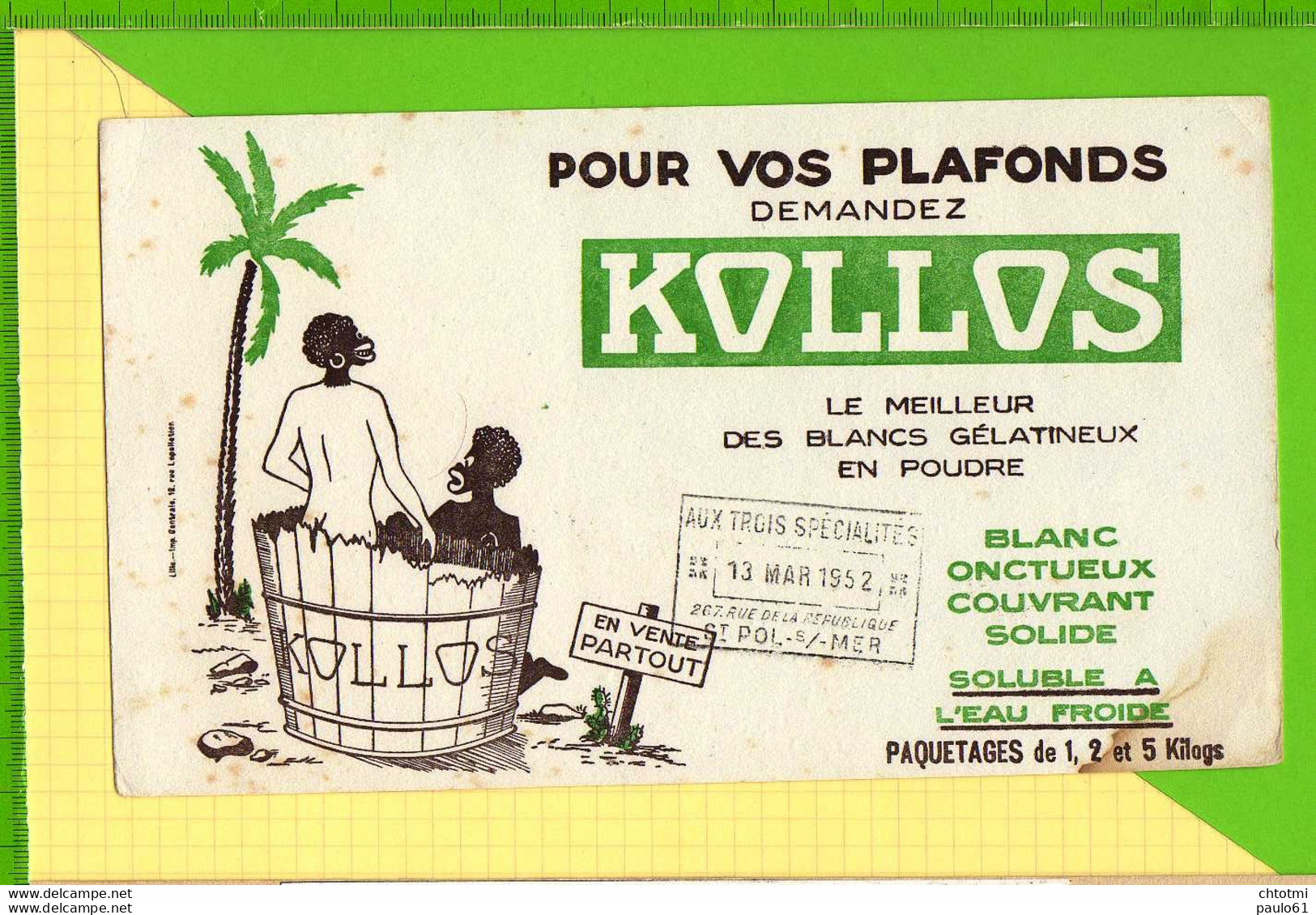 BUVARD & Blotting Paper : Vert  Peintures Pour Plafonds  KOLLOS  Saint Pol Sur Mer - Verf & Lak