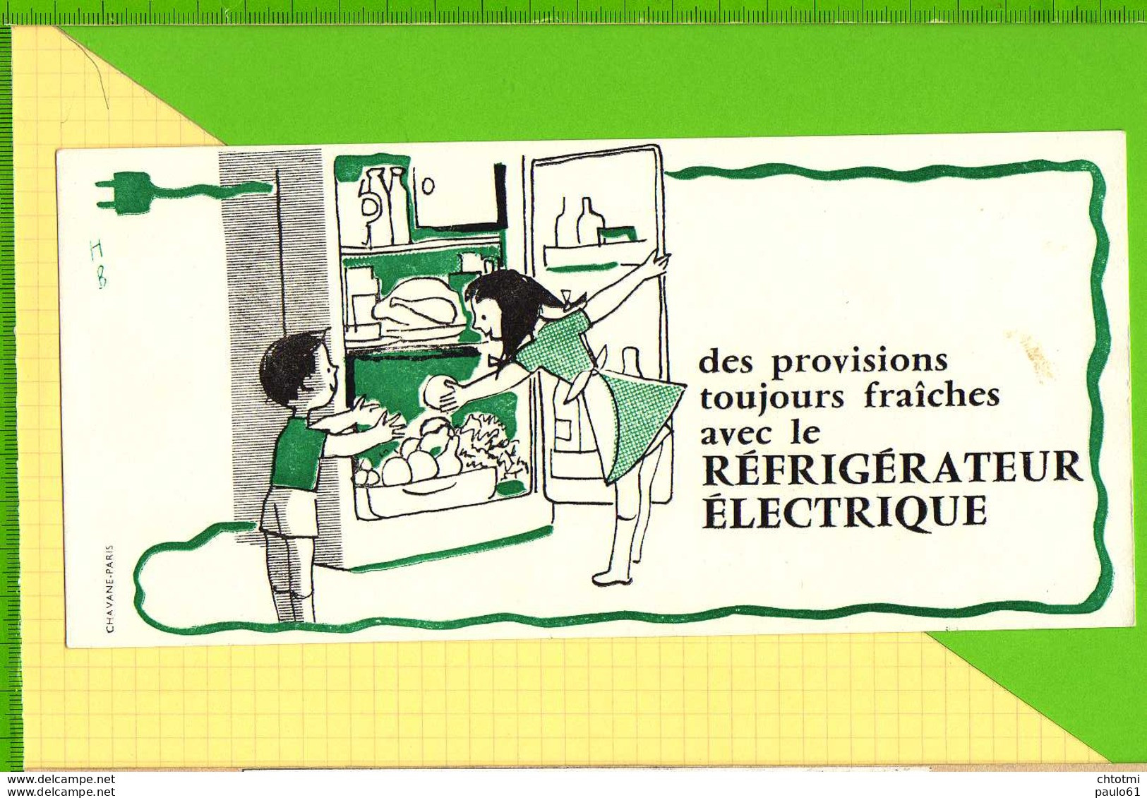 BUVARD & Blotting Paper : REFRIGERATEUR ELECTRIQUE - Elektrizität & Gas