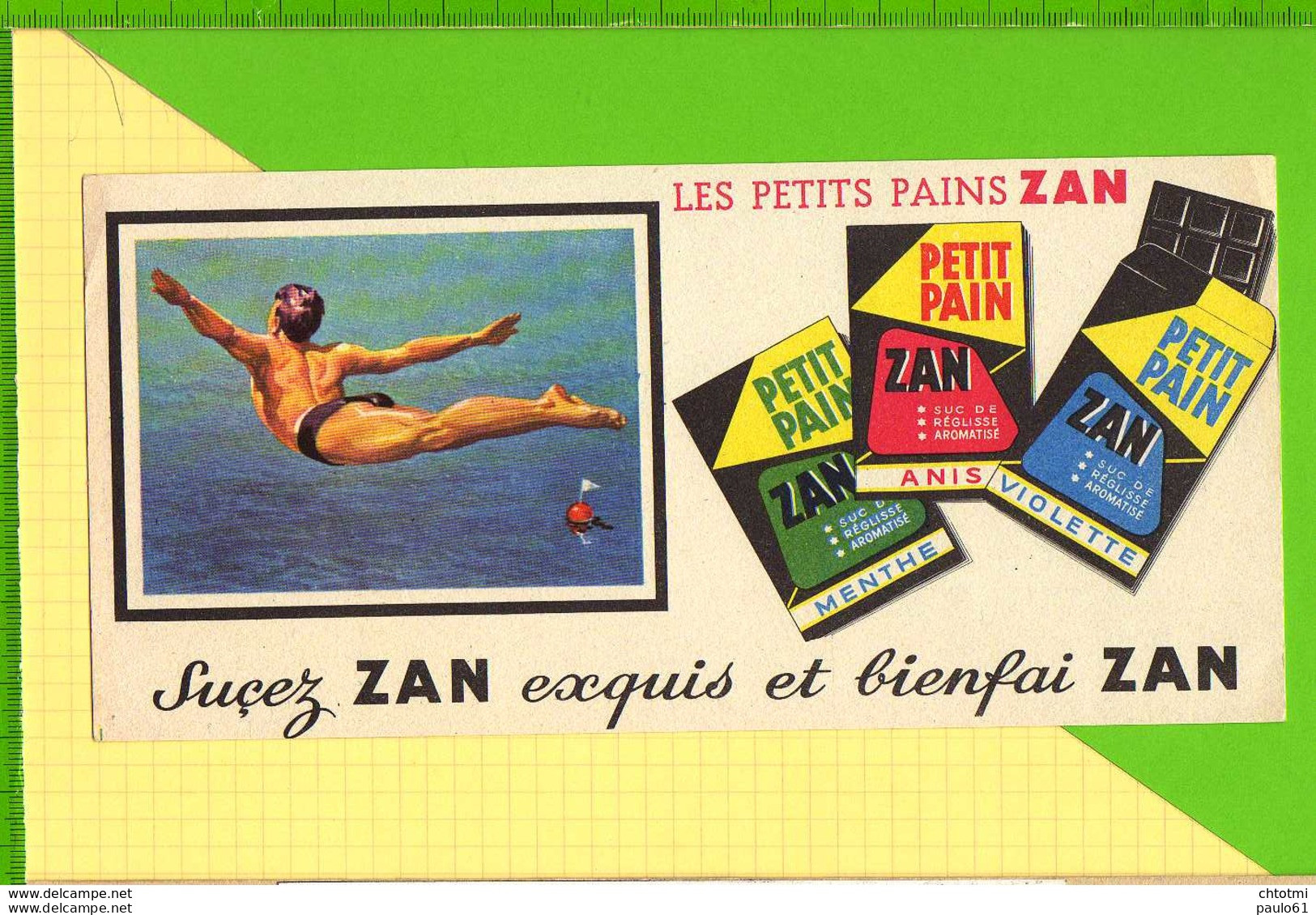 BUVARD & Blotting Paper : Sucez ZAN Le Plongeur - Sucreries & Gâteaux