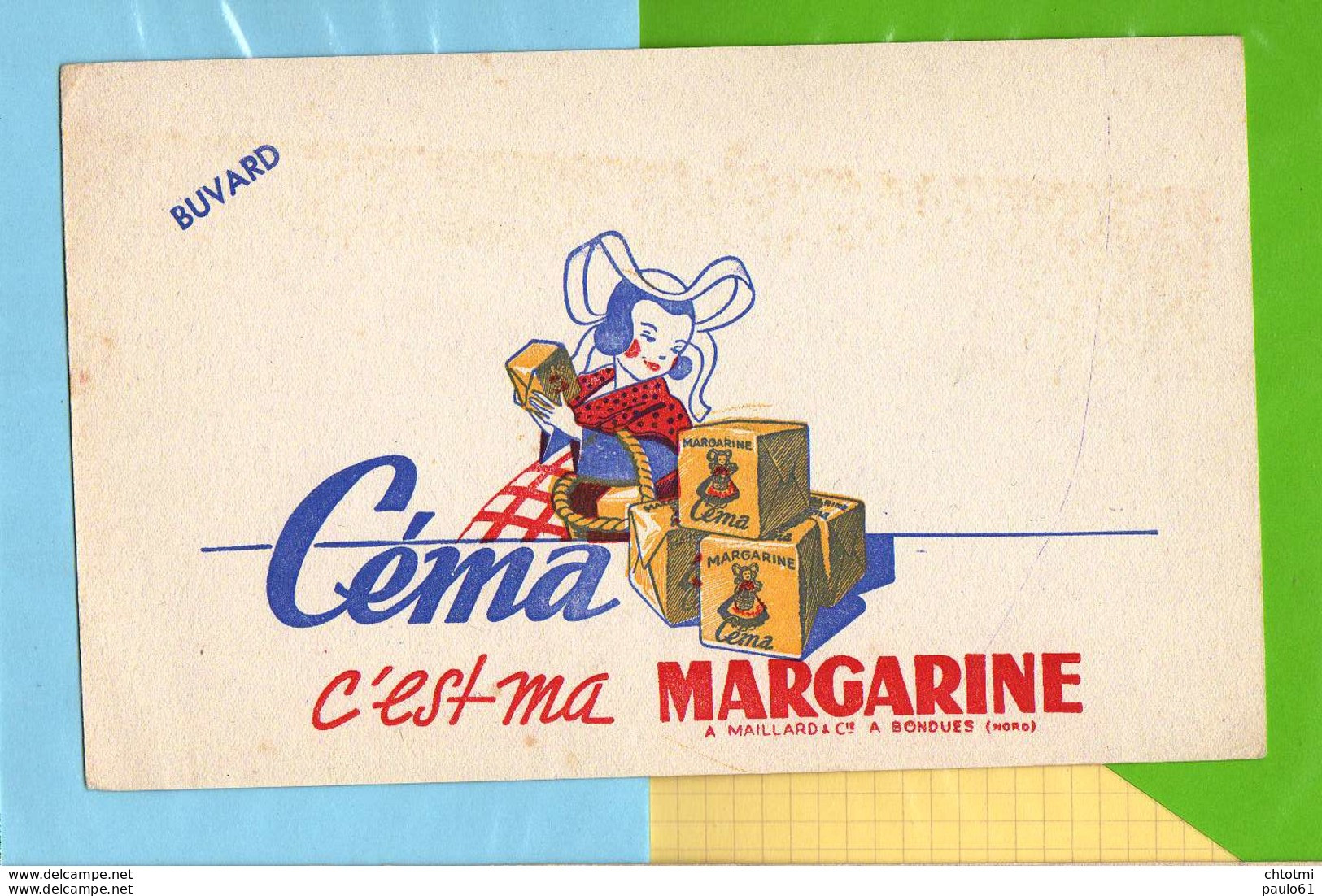 Lot De 2 BUVARDS : Margarine CEMA  Bondues C'est Ma Margarine - Lattiero-caseario