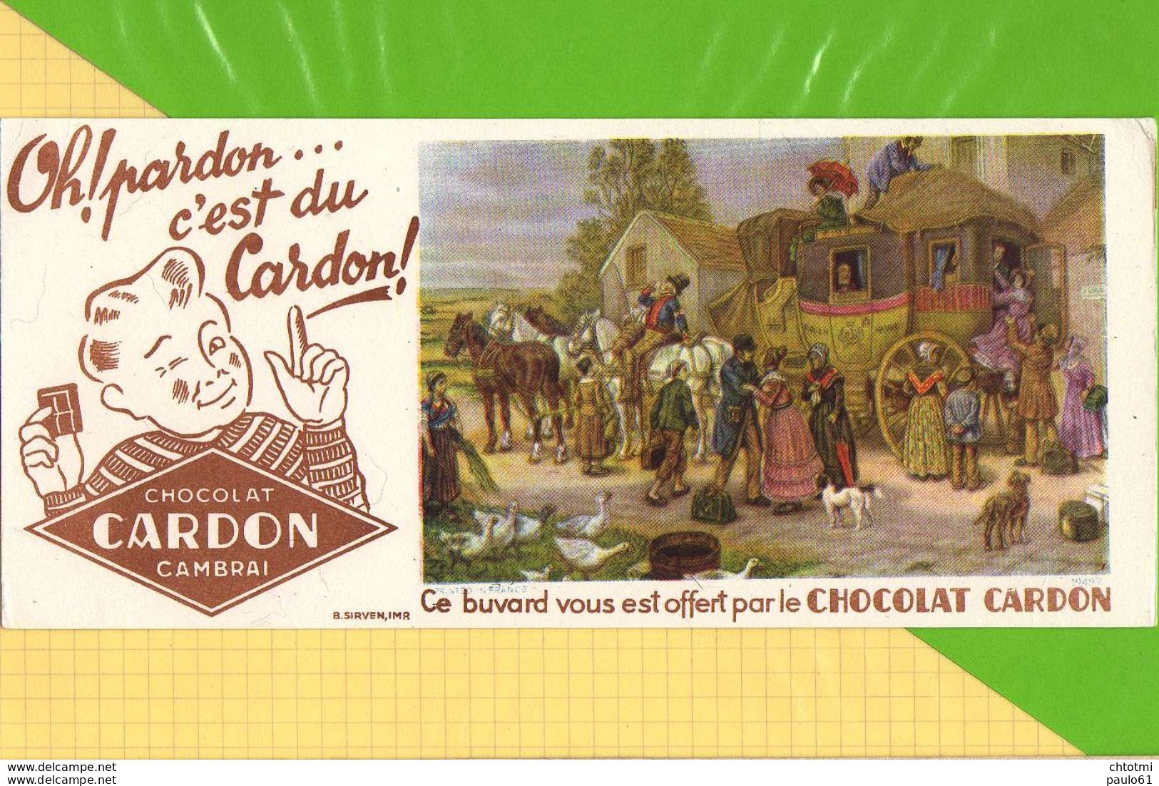 Buvard & Blotting Paper  :  Chocolat CARDON CAMBRAI  : La Dilligence Les Adieux Et La Separation - Cocoa & Chocolat