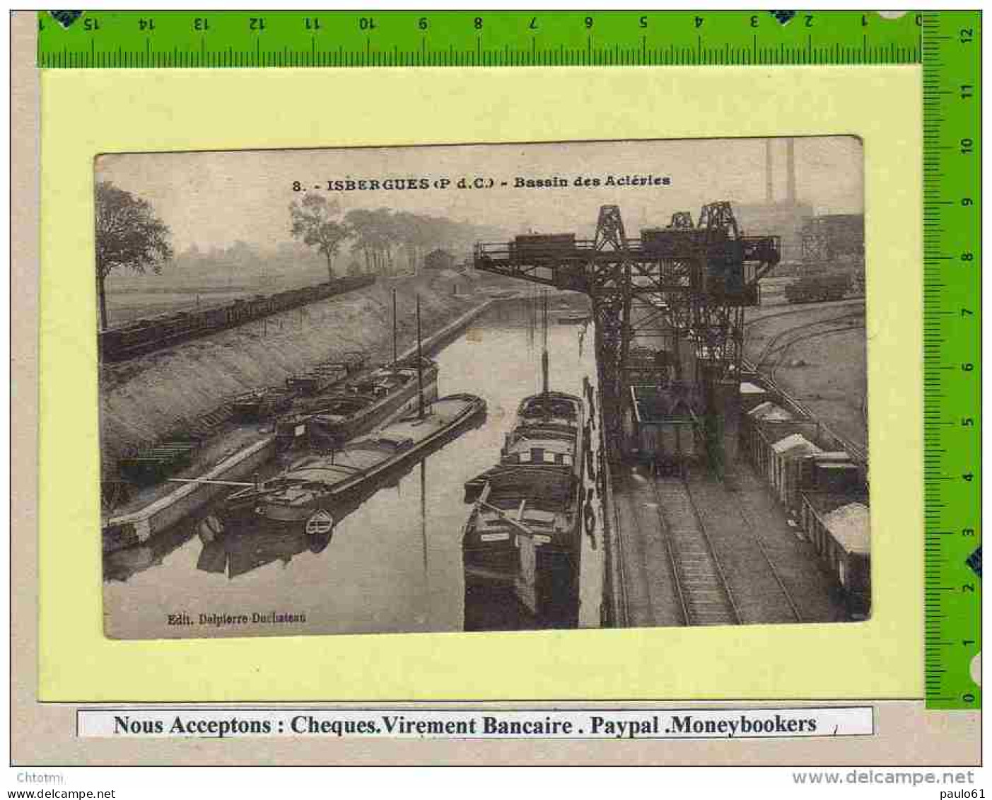 CPA : ISBERGUES  : 8 Bassin Des Acieries  Quai  Peniches - Isbergues