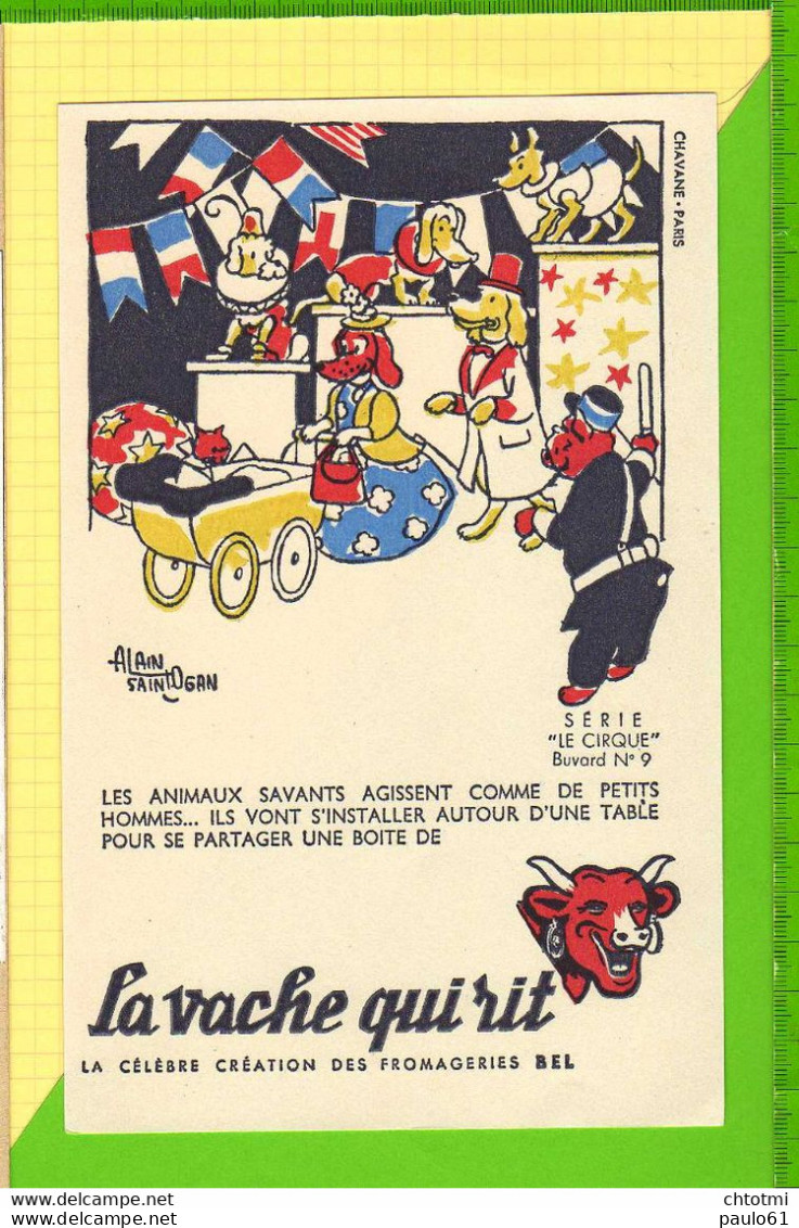 BUVARD & Blotting Paper : LA VACHE QUI RIT  Cirque    Les Animaux Savants    N°9 - Leche