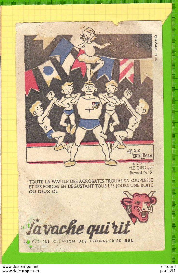 BUVARD & Blotting Paper : LA VACHE QUI RIT  Cirque    Famille Des Acrobates      N°5 - Lattiero-caseario