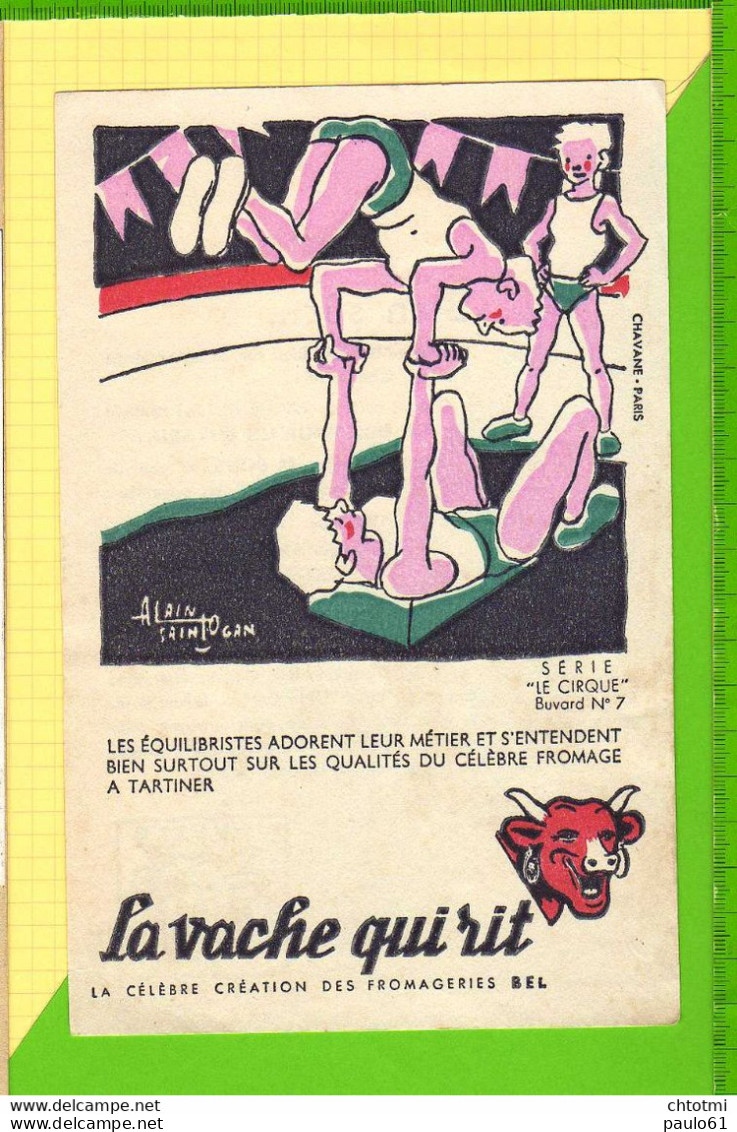 BUVARD & Blotting Paper : LA VACHE QUI RIT  Cirque  Les Equilibristes   N°7 - Produits Laitiers