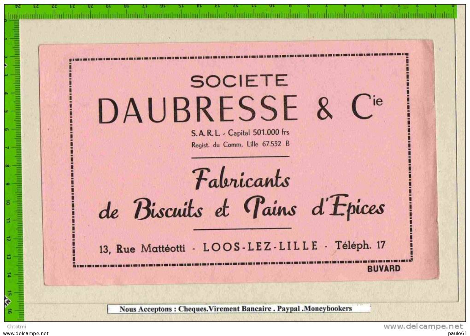 BUVARD  Societé DAUBRESSE Biscuit Et Pain D'Epices LOOS LEZ LILLE - Pain D'épices