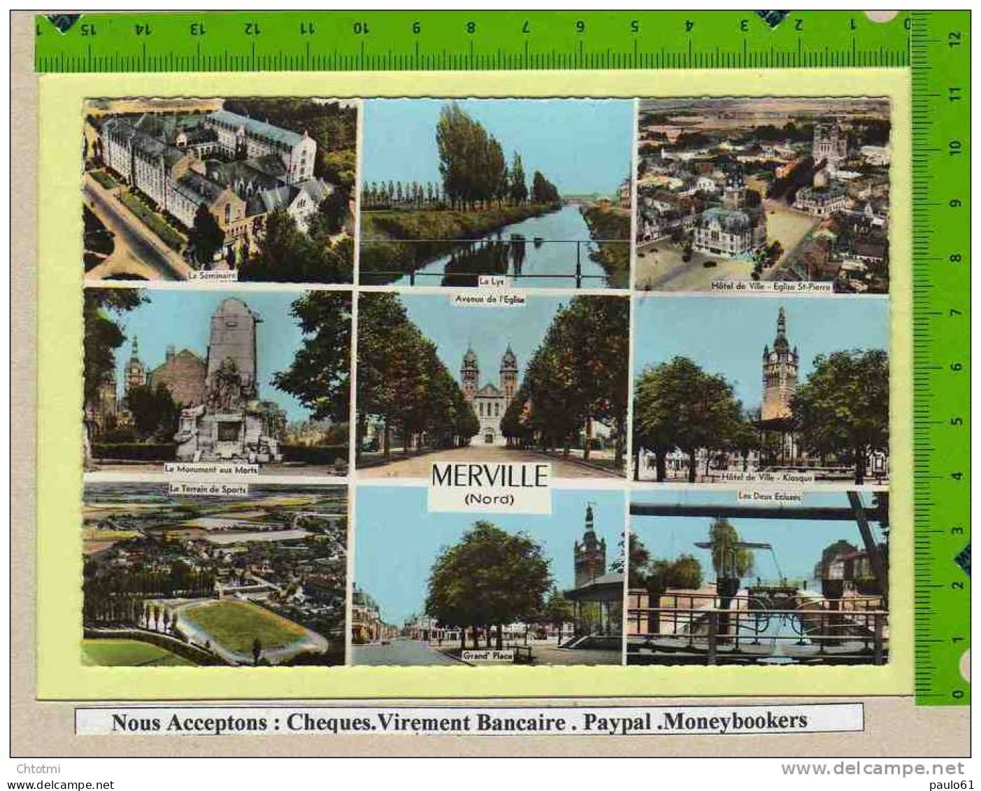 MERVILLE Multivues Monuments Ecluses Hotel De Ville - Wattrelos