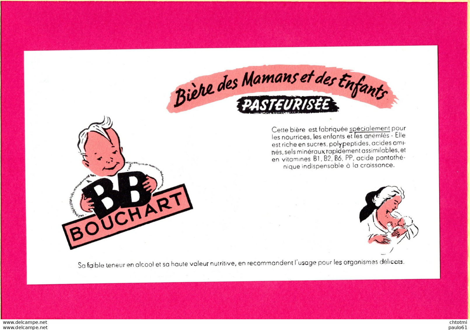 BUVARD & Blotting Paper : BB Biere BOUCHART Biere Des Mamans Et Des Enfants - Schnaps & Bier