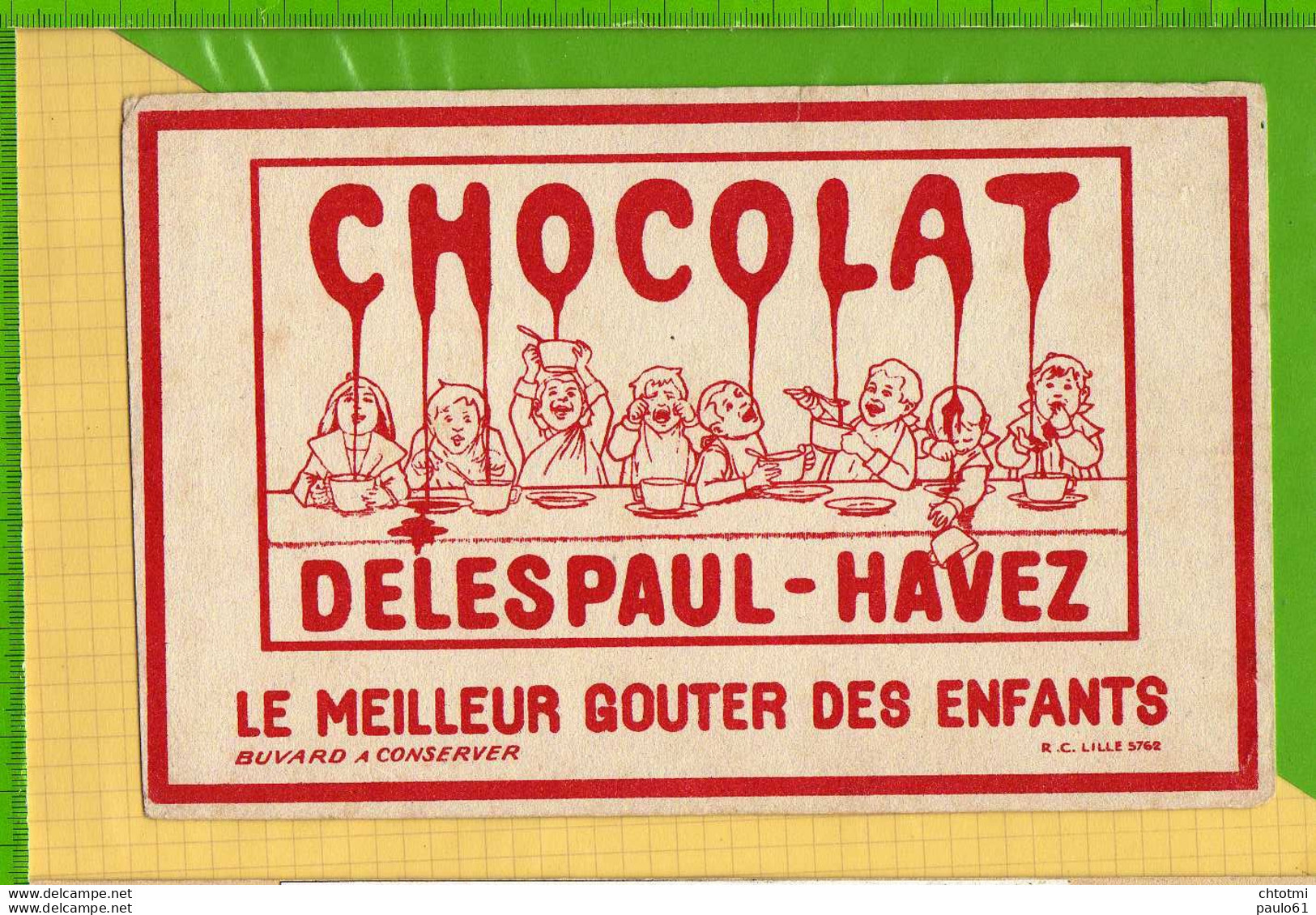 Buvard & Blotting Paper : Chocolat  DELESPAUL HAVEZ Rouge Avec Les Enfants - Cocoa & Chocolat