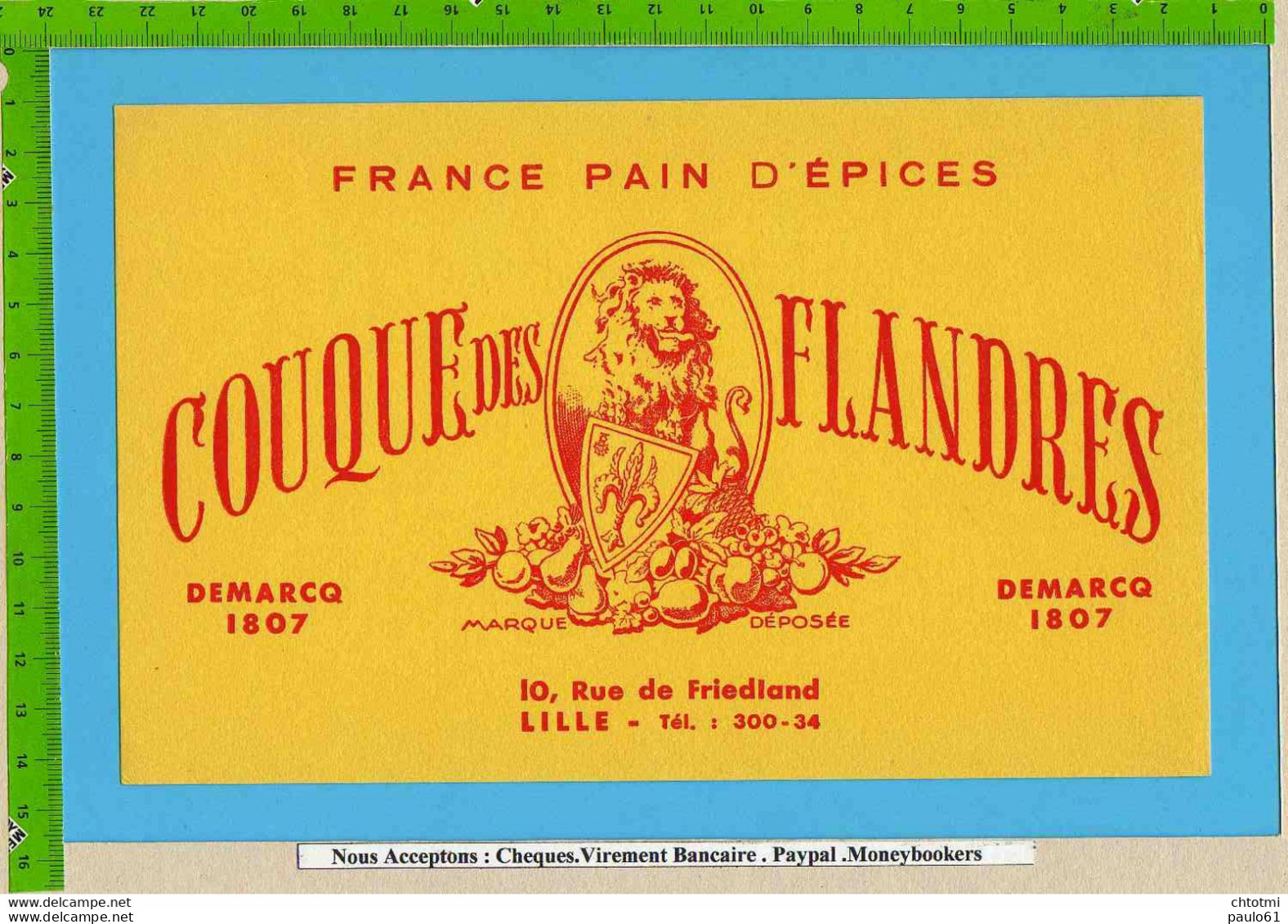 BUVARD :  Couque Des FLANDRES LILLE France Pain D'Epices - Pan De Especias